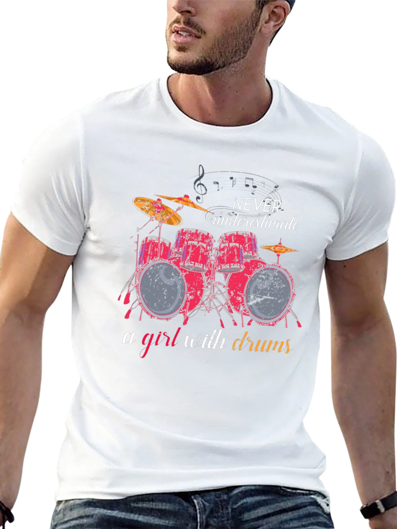 Never Underestimate a Girl with Drums T-Shirt