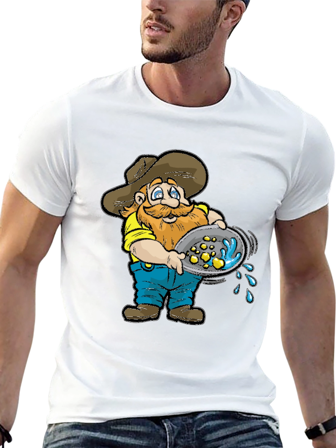 Gold Miner T-Shirt - Cartoon Panning for Gold