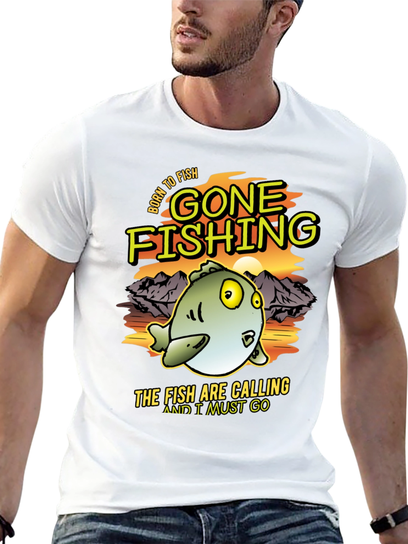 Gone Fishing Mens Graphic Tee