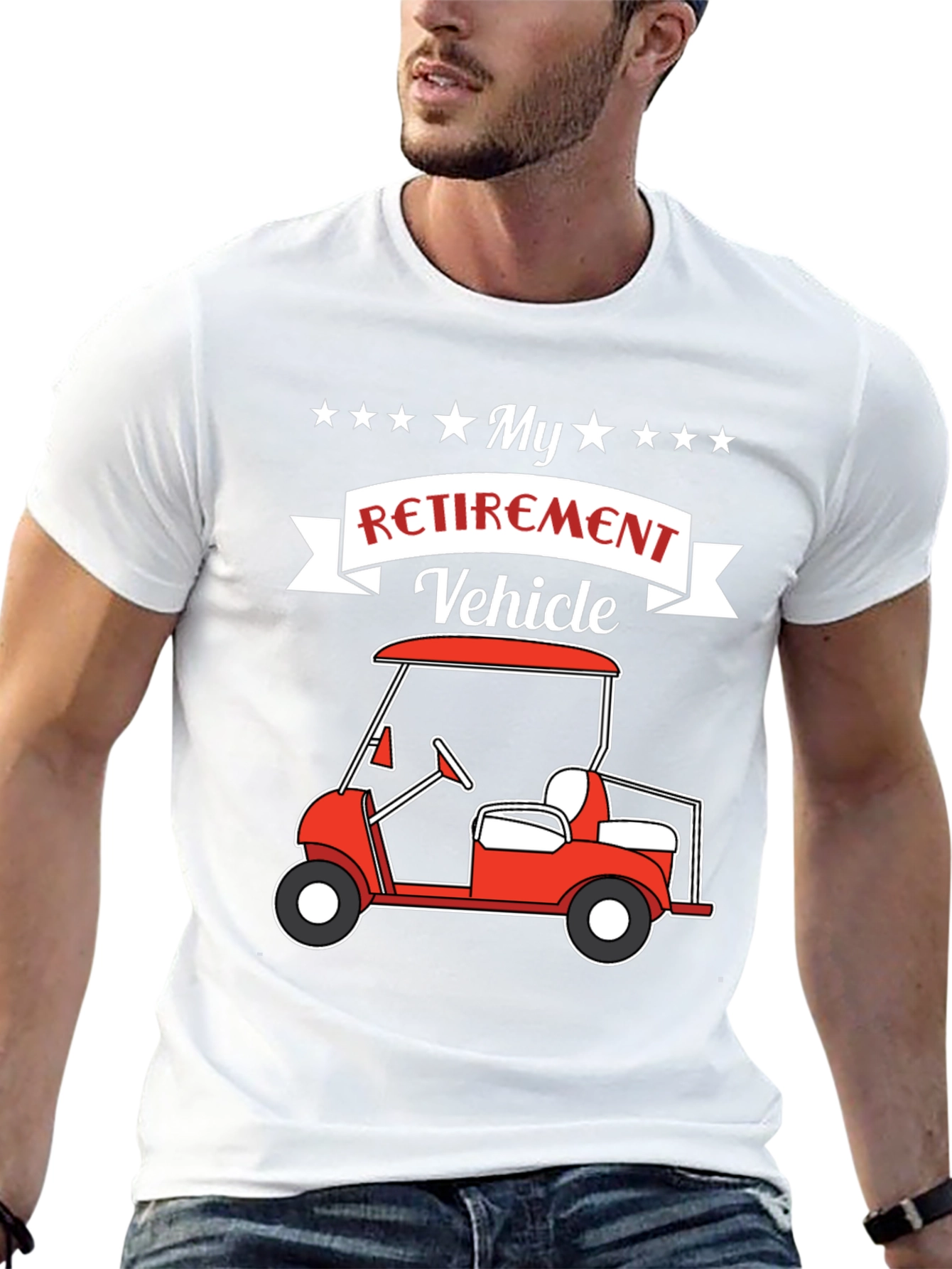 My Retirement Vehicle T-Shirt - Golf Cart Design