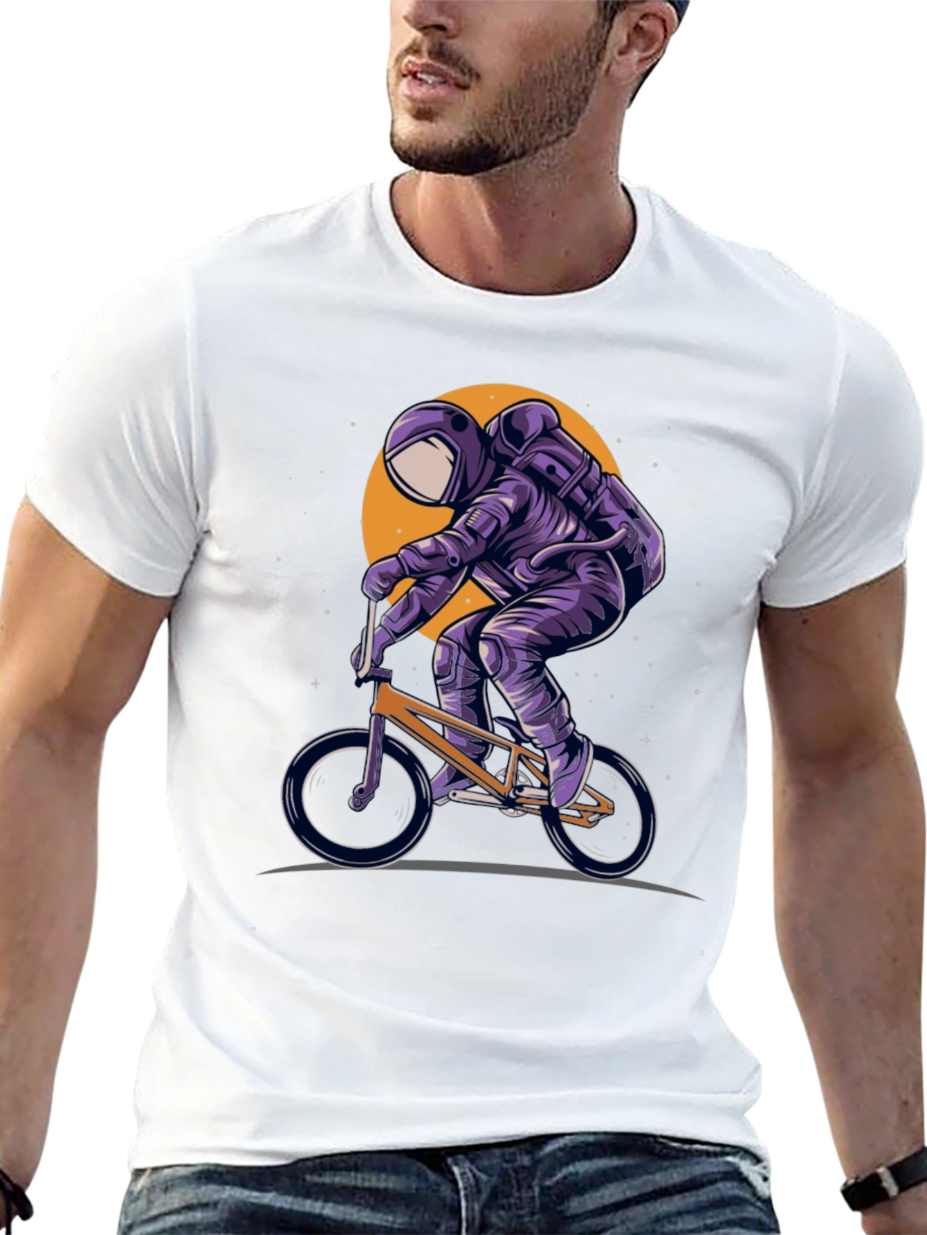 Astronaut BMX Rider Graphic T-Shirt