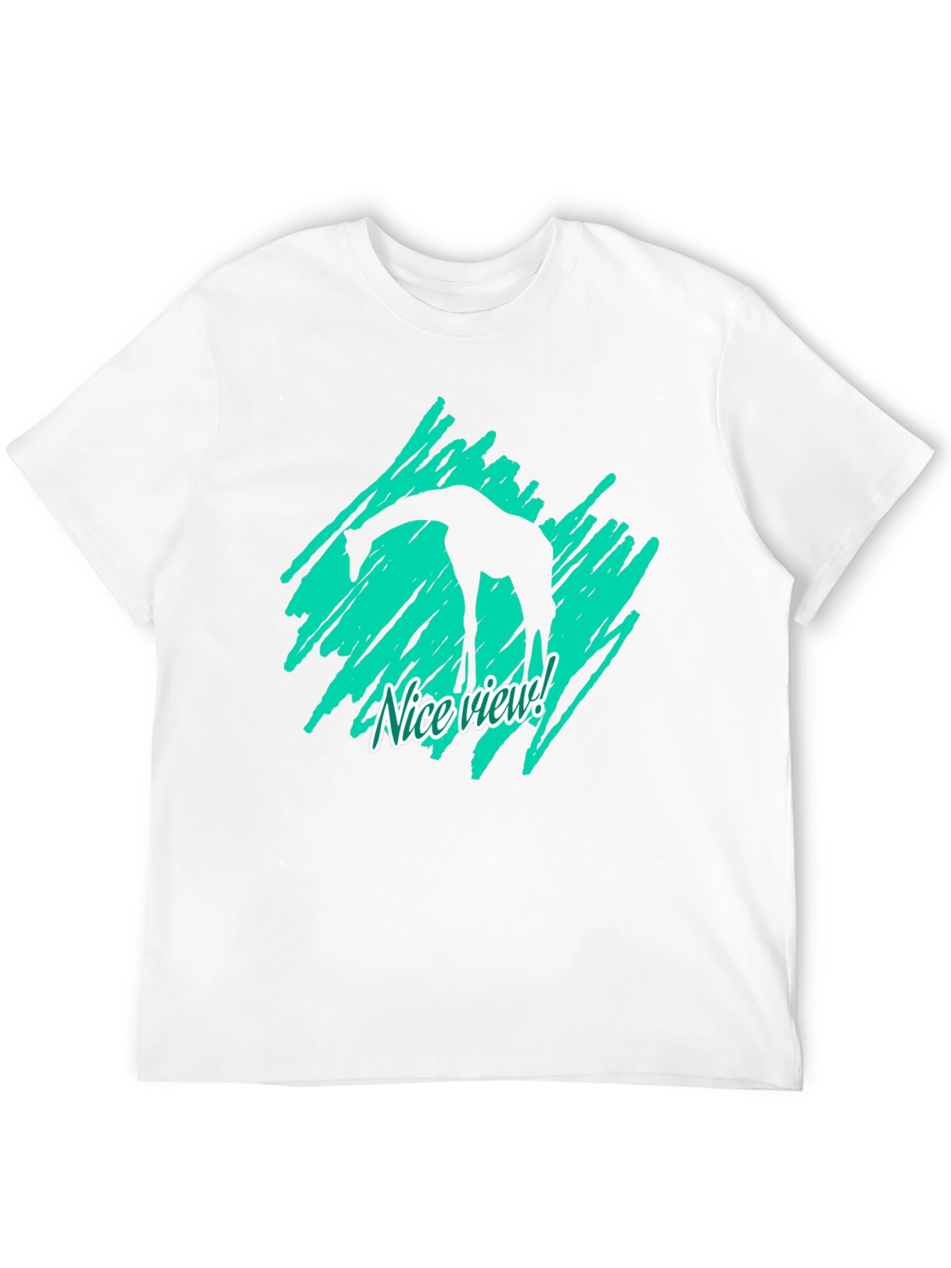 Giraffe Nice View Graphic Tee - Black Cotton Shirt