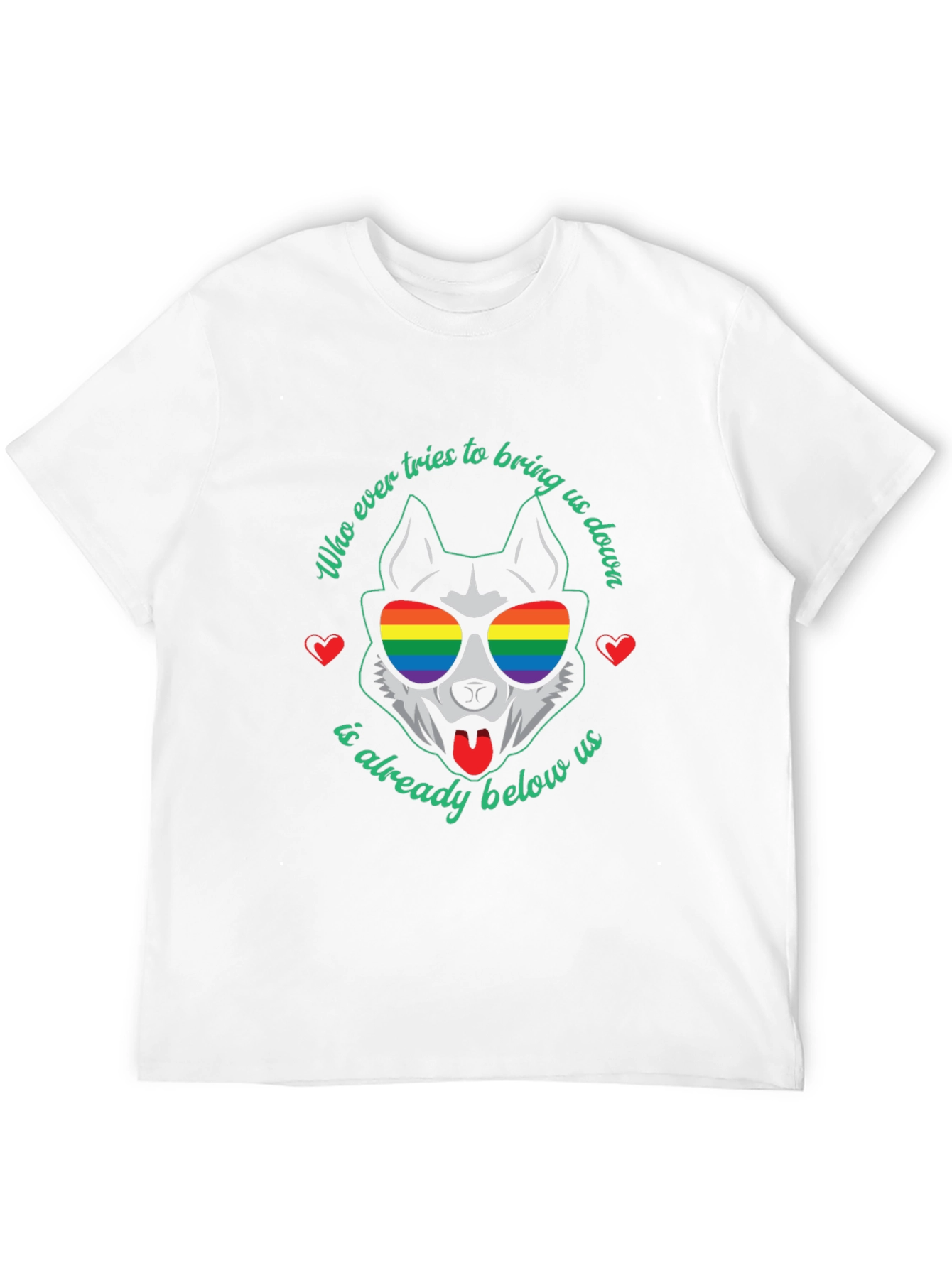 Pride T-Shirt: Husky Dog with Rainbow Glasses