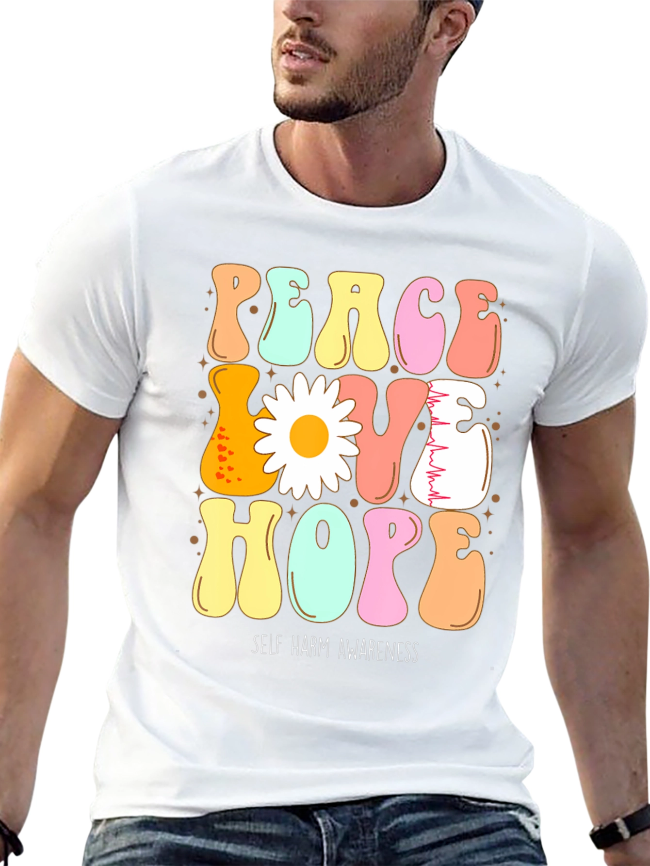 Peace Love Hope Self Harm Awareness T-Shirt
