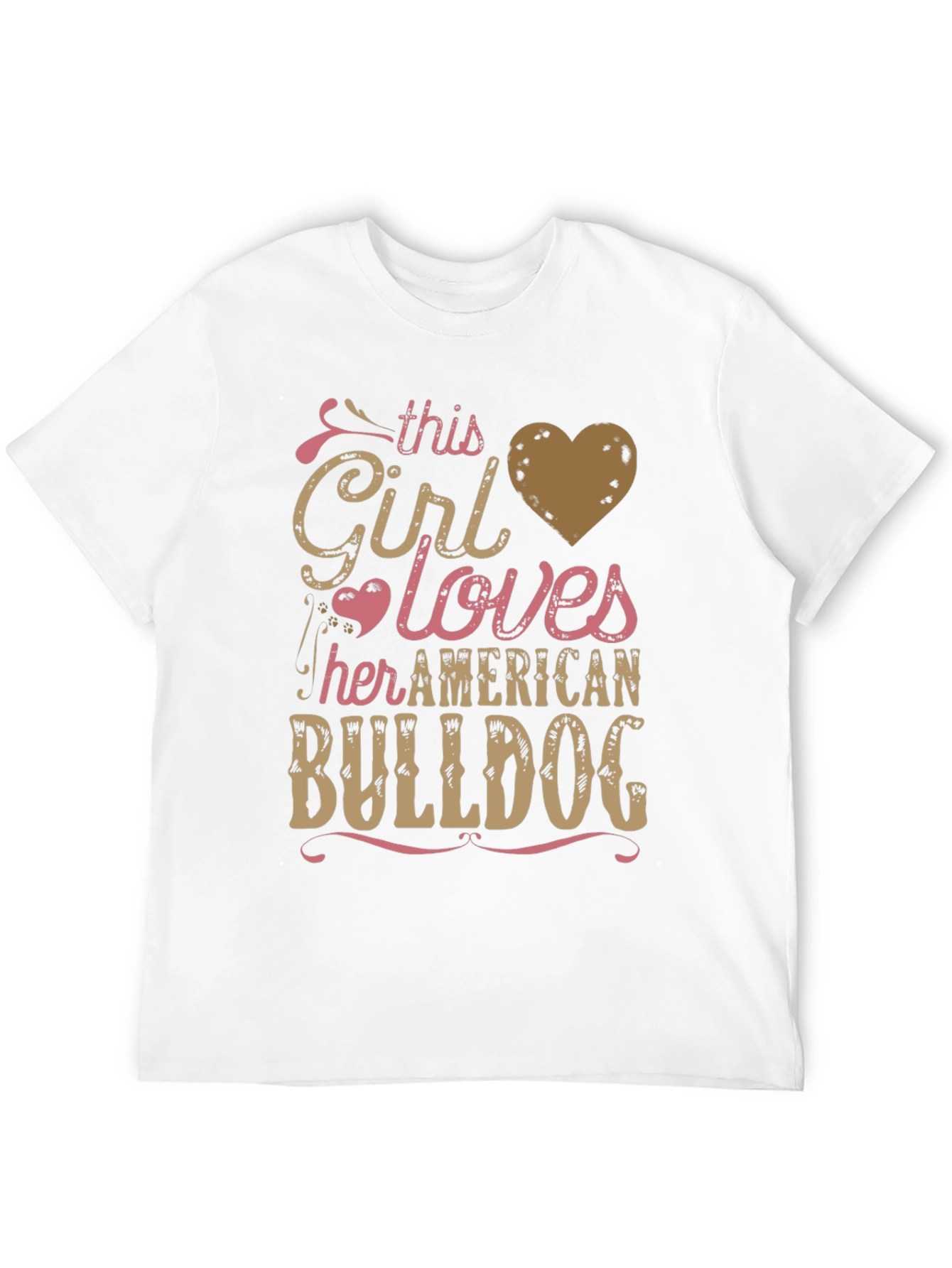 Girl Loves American Bulldog T-Shirt