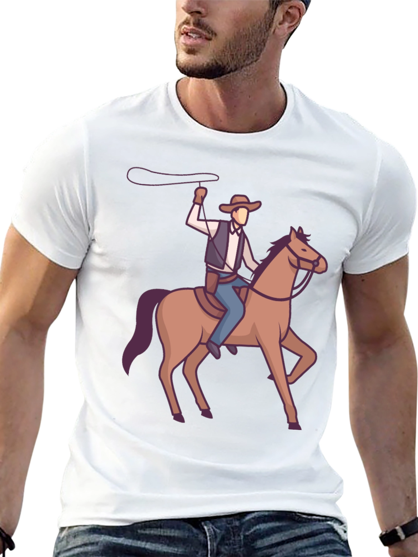 Cowboy on Horseback Graphic T-Shirt