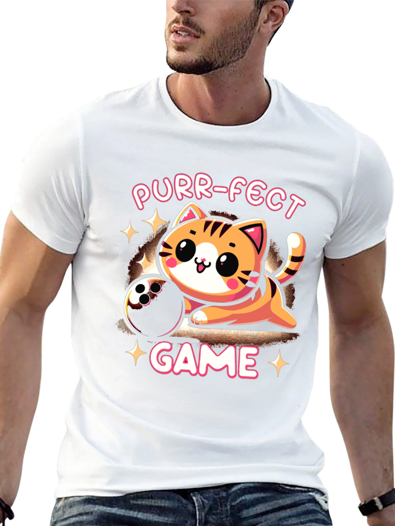 Purr-fect Game T-Shirt: Bowling Cat Tee