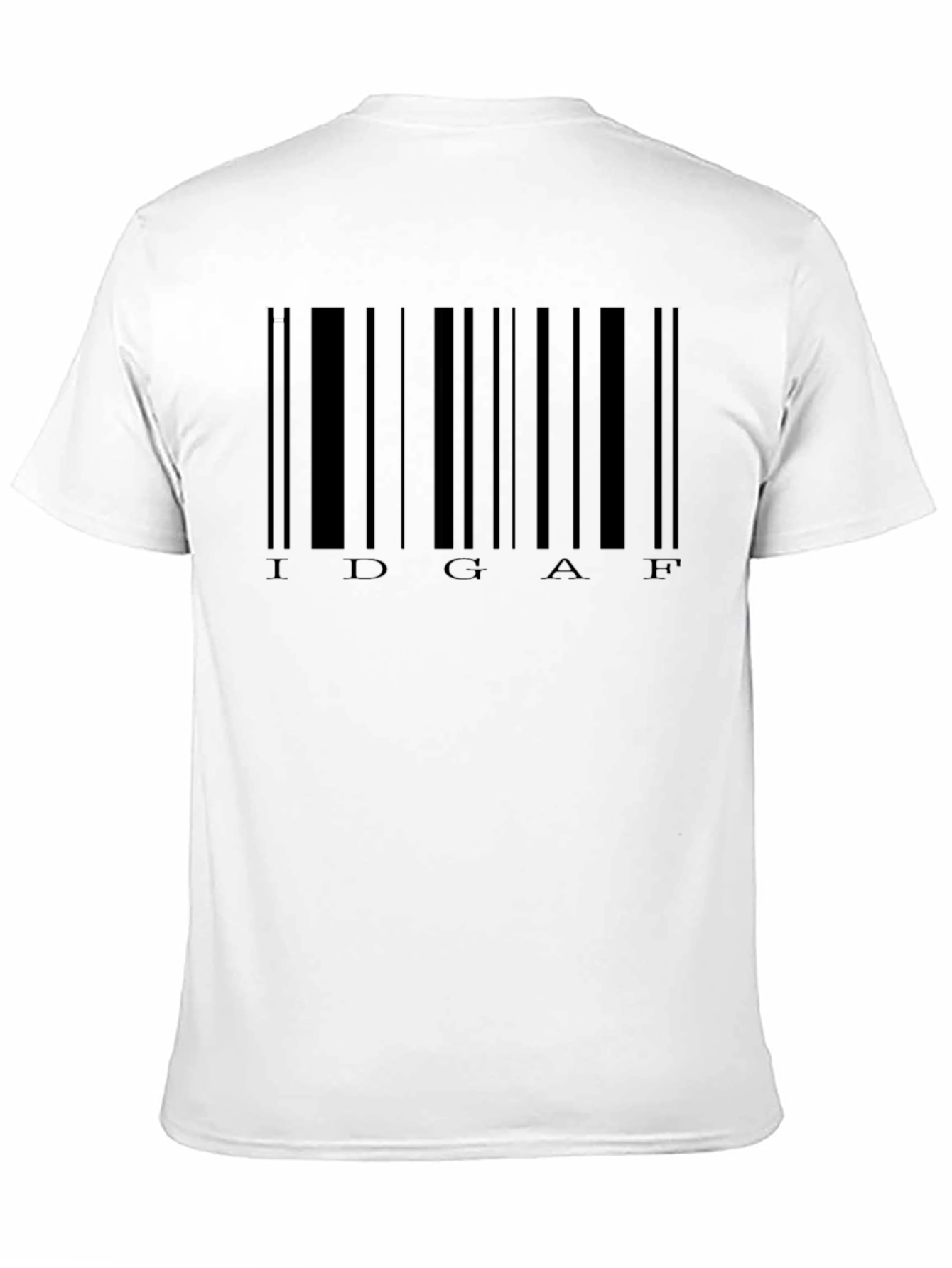 IDGAF Barcode T-Shirt - Black Crew Neck Tee