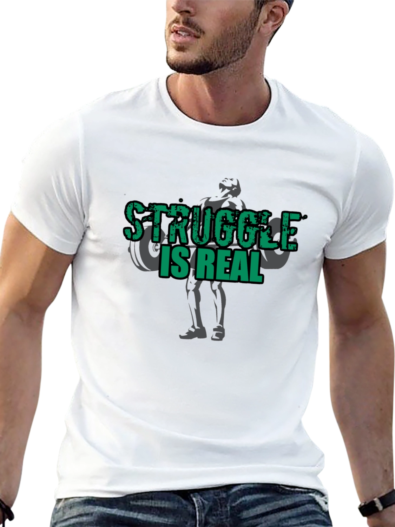 Struggle Is Real Gym T-Shirt - Black