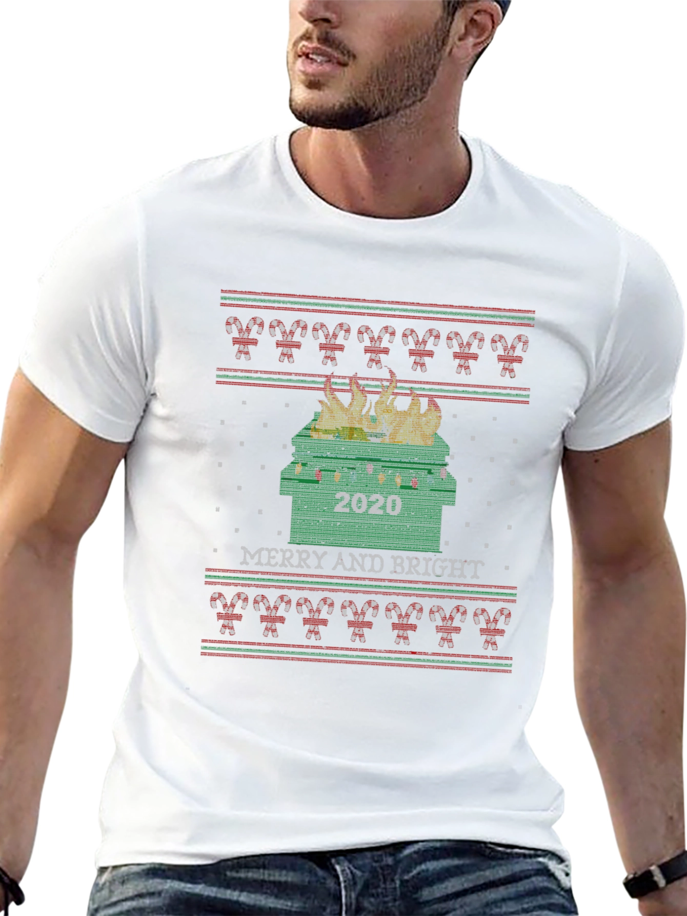 2020 Dumpster Fire Christmas Ugly Sweater Tee