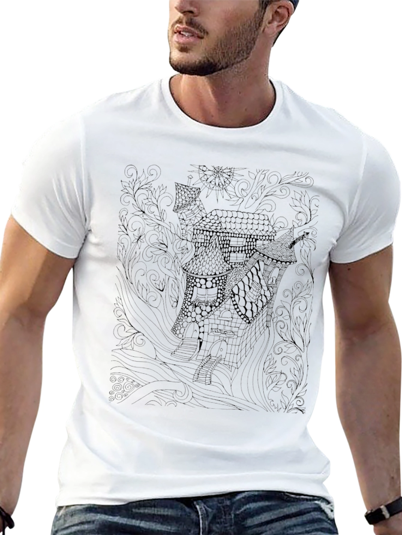 Mystic Manor Mens Black Graphic Tee