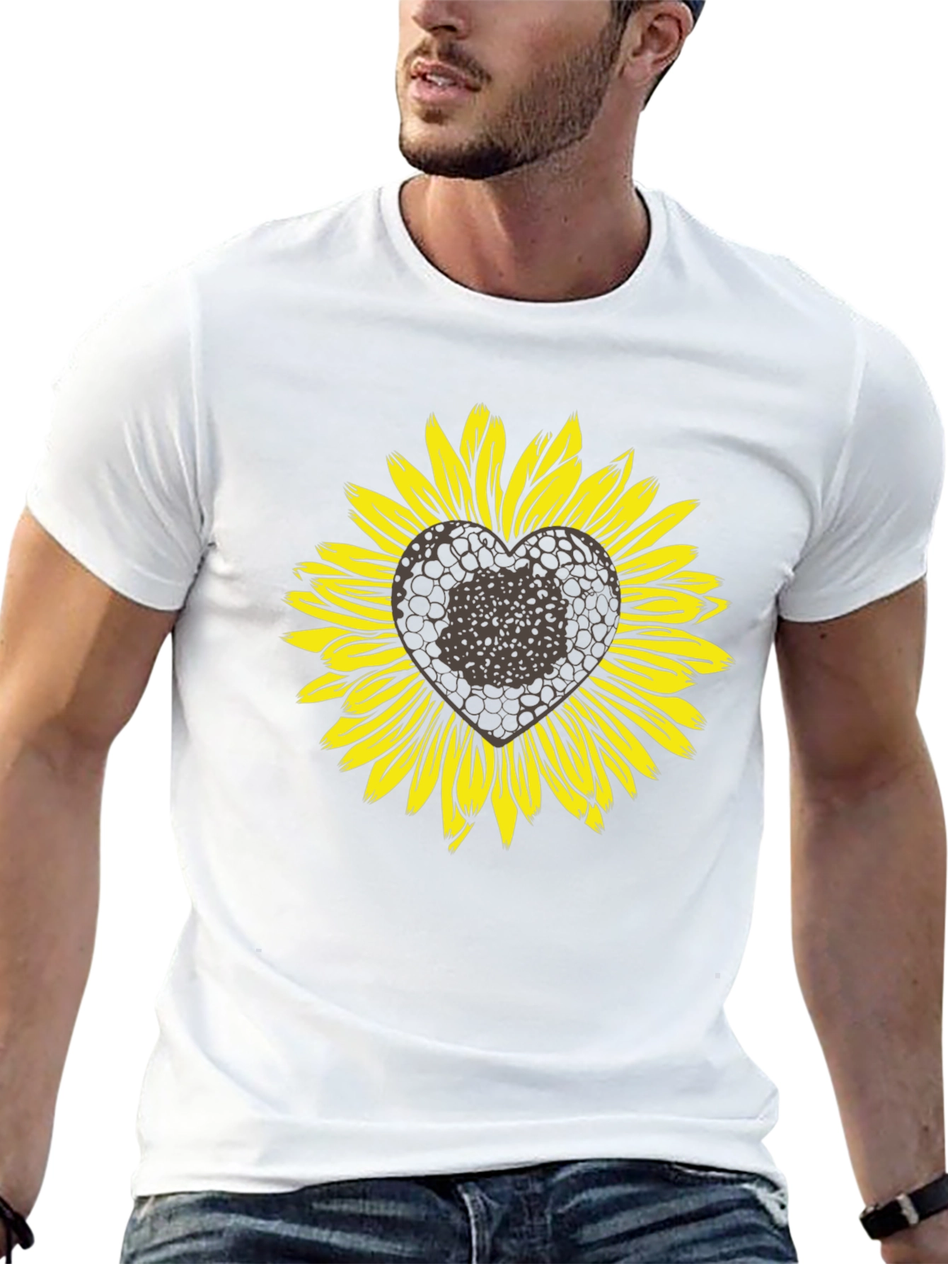 Sunflower Heart Graphic T-Shirt