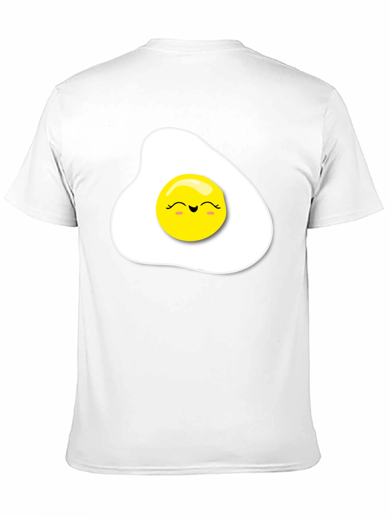 Sunny Side Up Egg Smiling Face Black T-Shirt