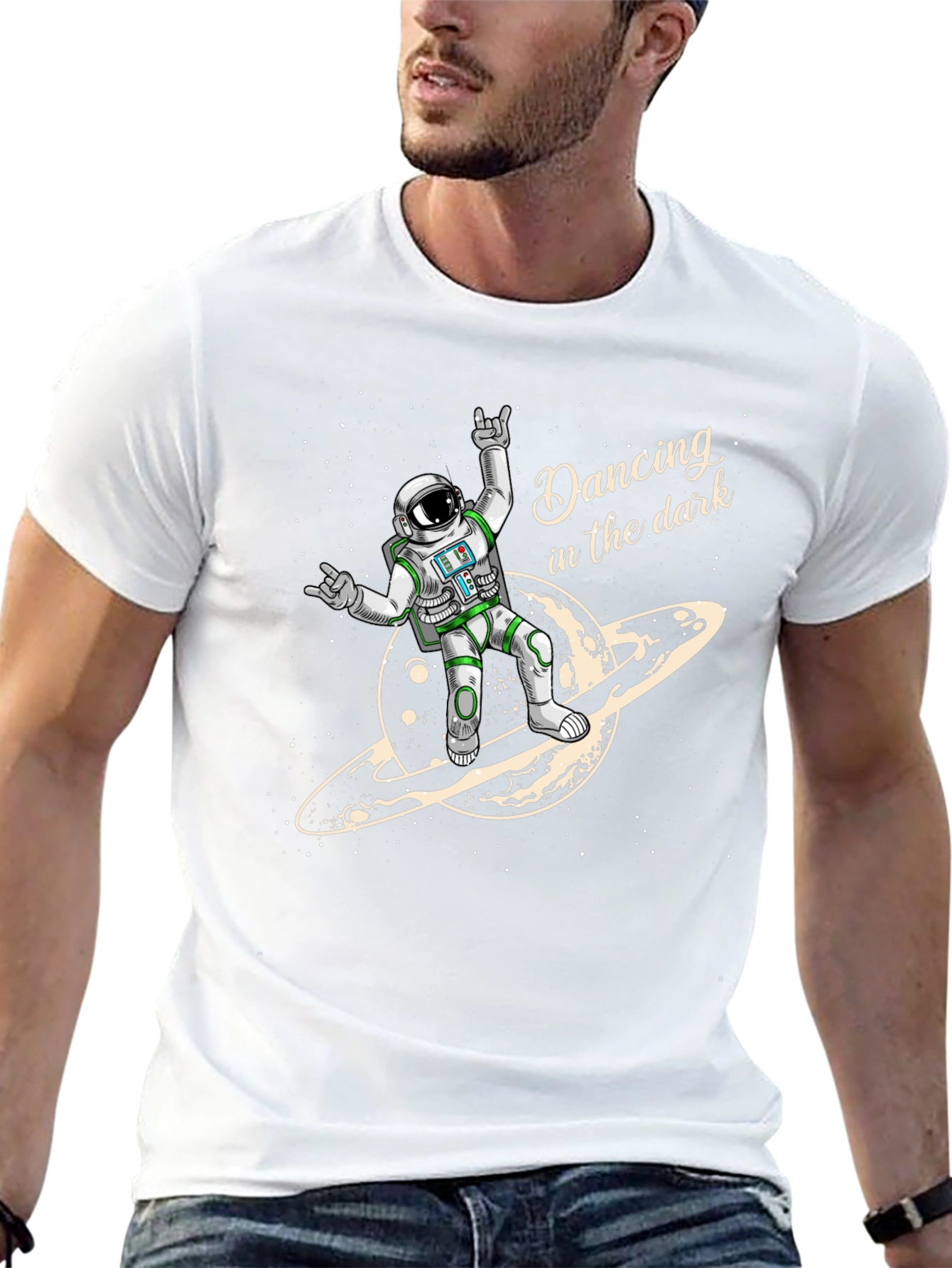 Astronaut Dancing in the Dark Graphic Tee