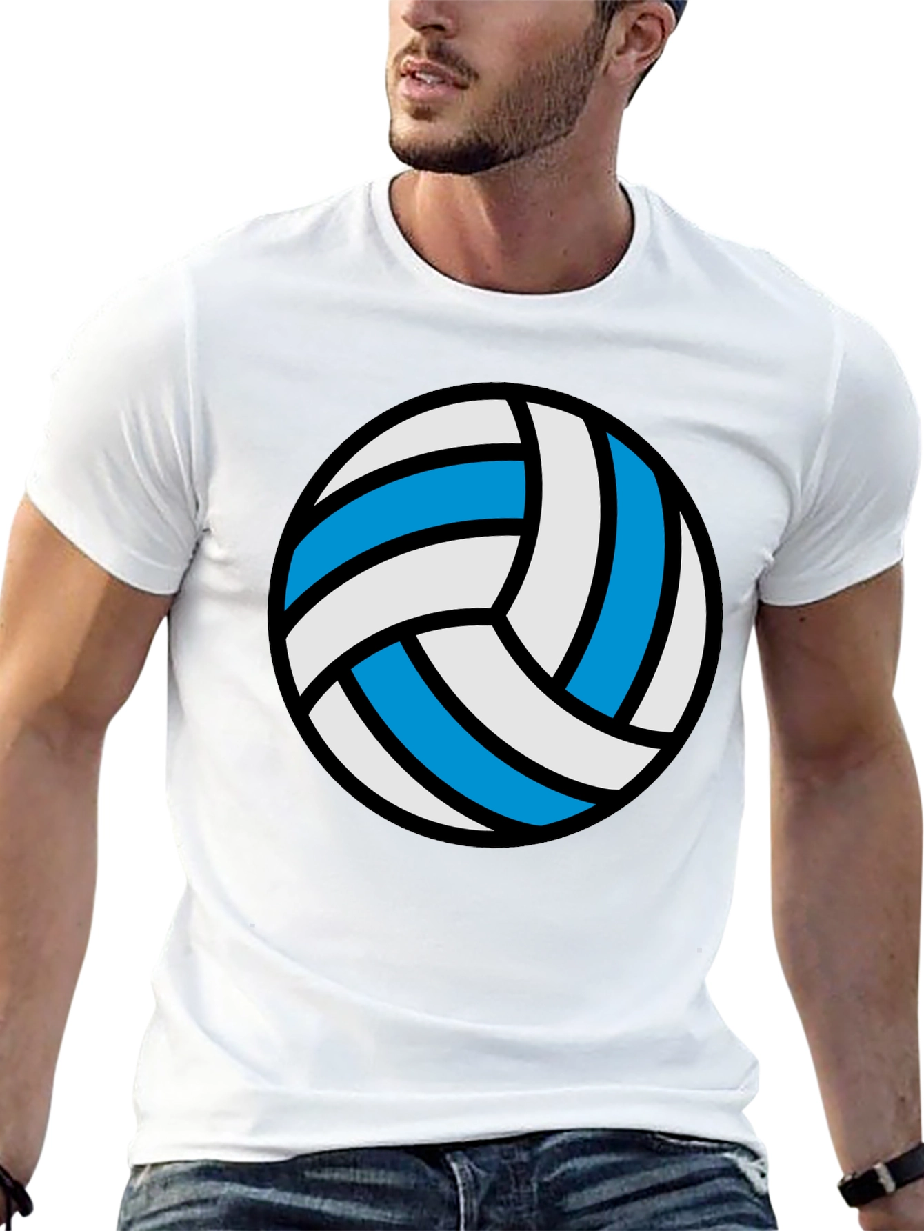 Volleyball Graphic Tee - Black Cotton Shirt