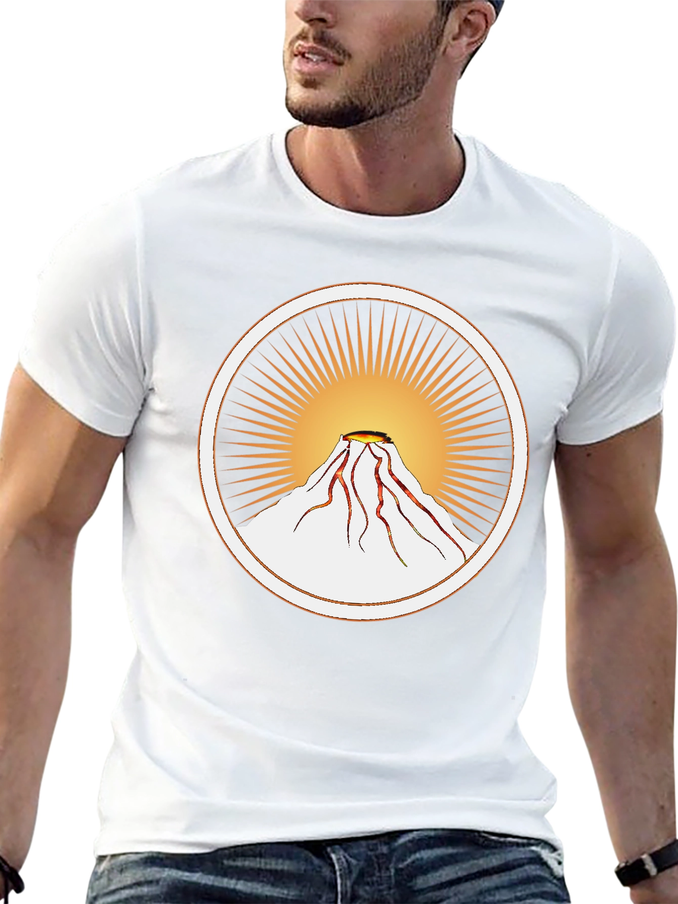 Volcano Burst Graphic Tee - Unique Design Soft Cotton