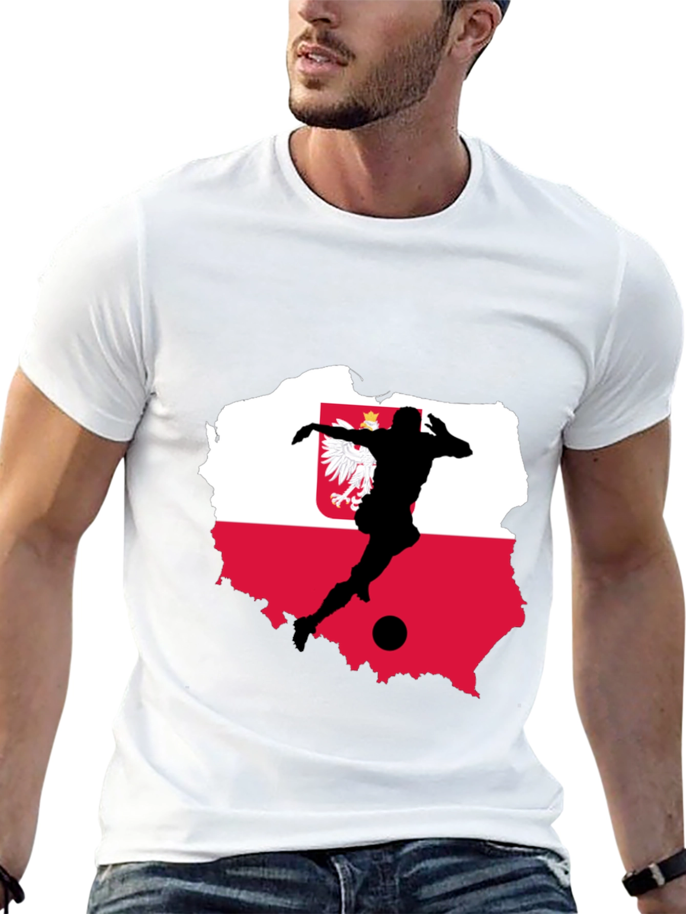 Poland Soccer Flag Graphic T-Shirt