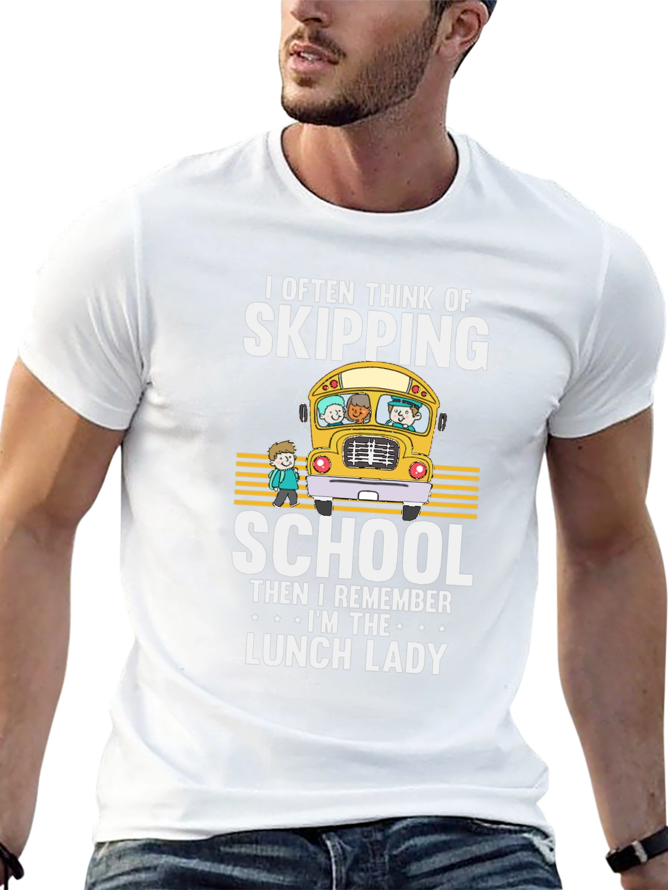 Lunch Lady T-Shirt - School Bus Design