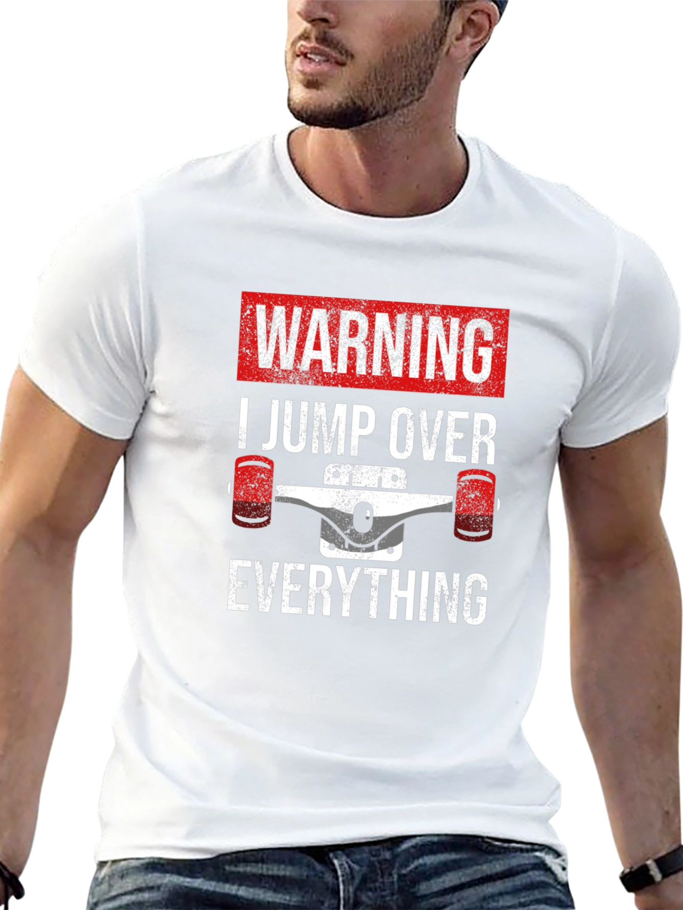 Warning Skateboard Jump Over Everything T-Shirt