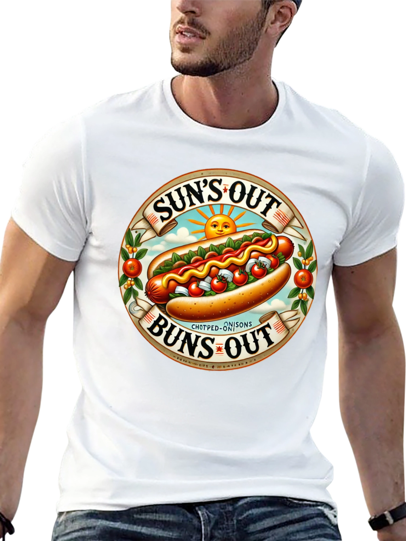 Suns Out Buns Out Hotdog Graphic T-Shirt