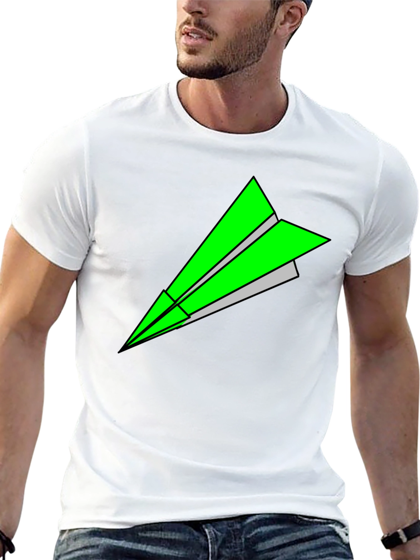 Paper Airplane Graphic Tee - Black T-Shirt