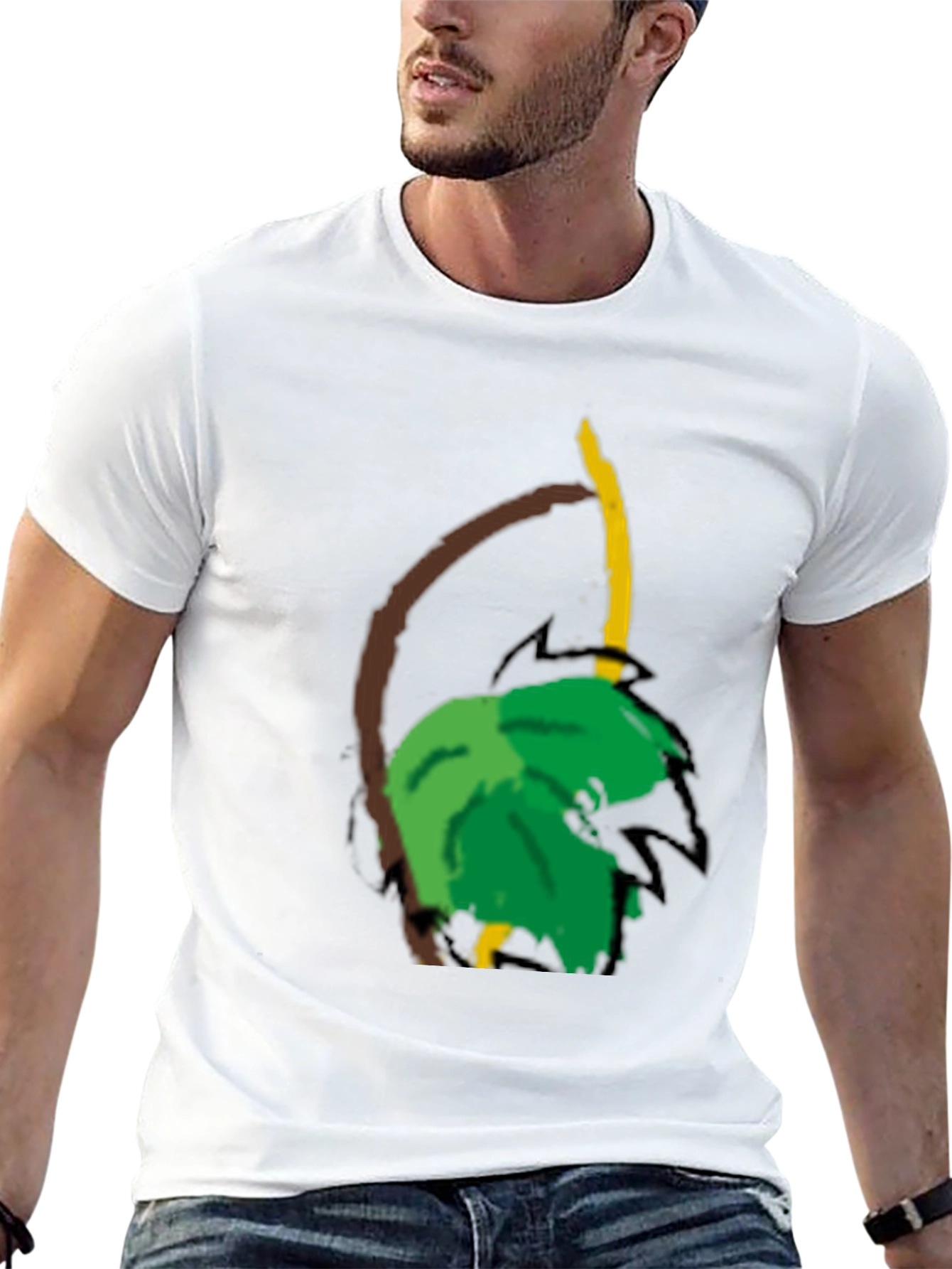 Leaf & Branch Graphic Black T-Shirt