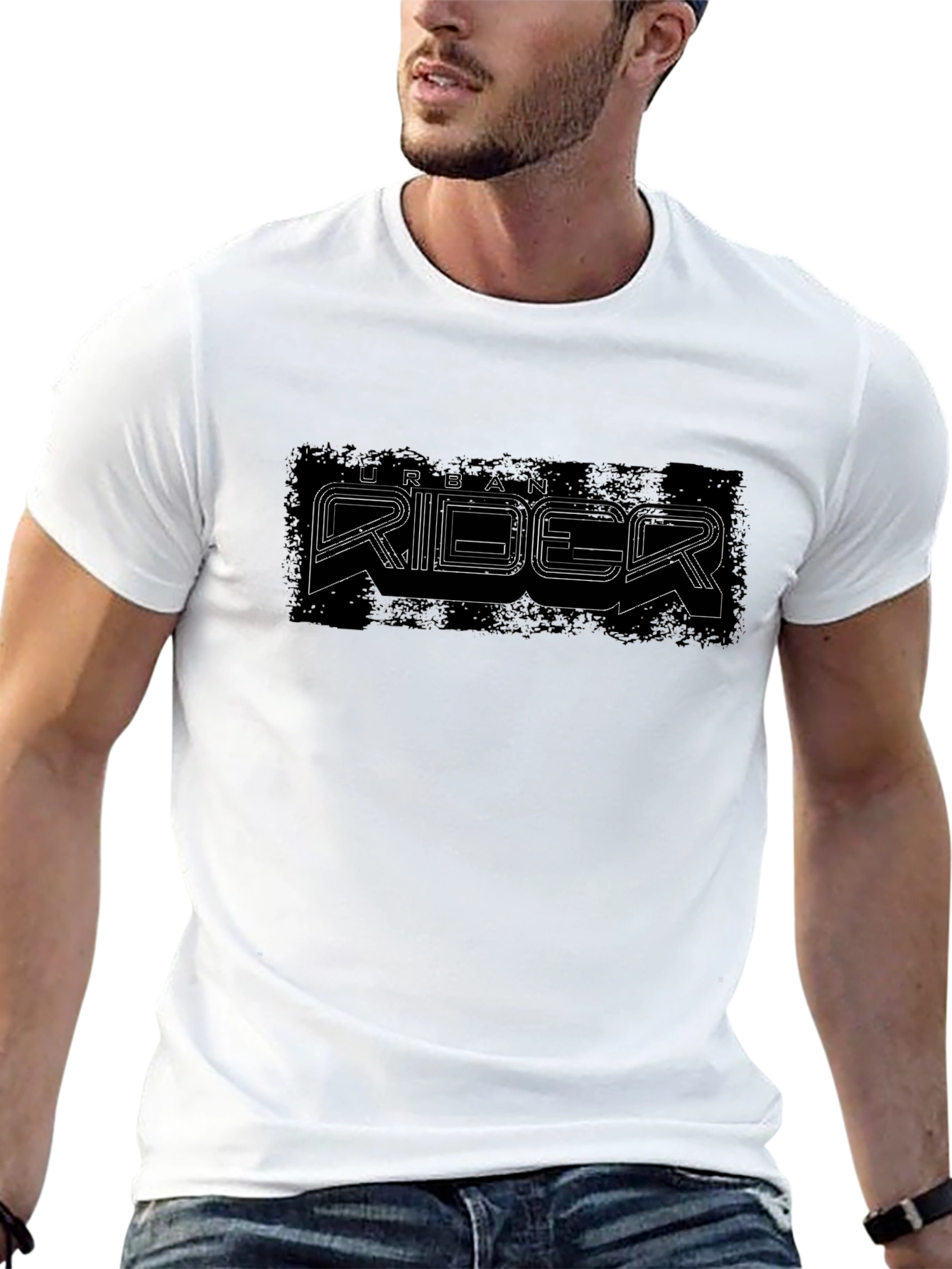 Urban Rider Graphic Tee - Cool Black T-Shirt