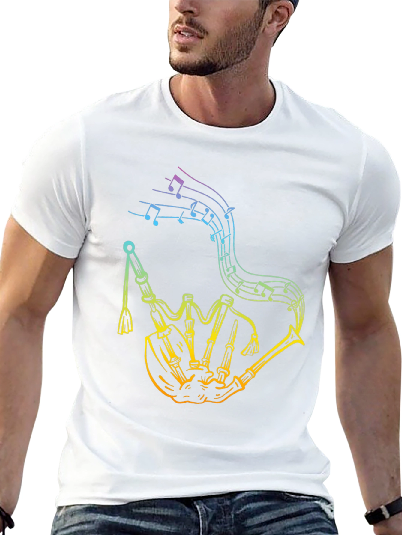 Rainbow Bagpipe Music Tee