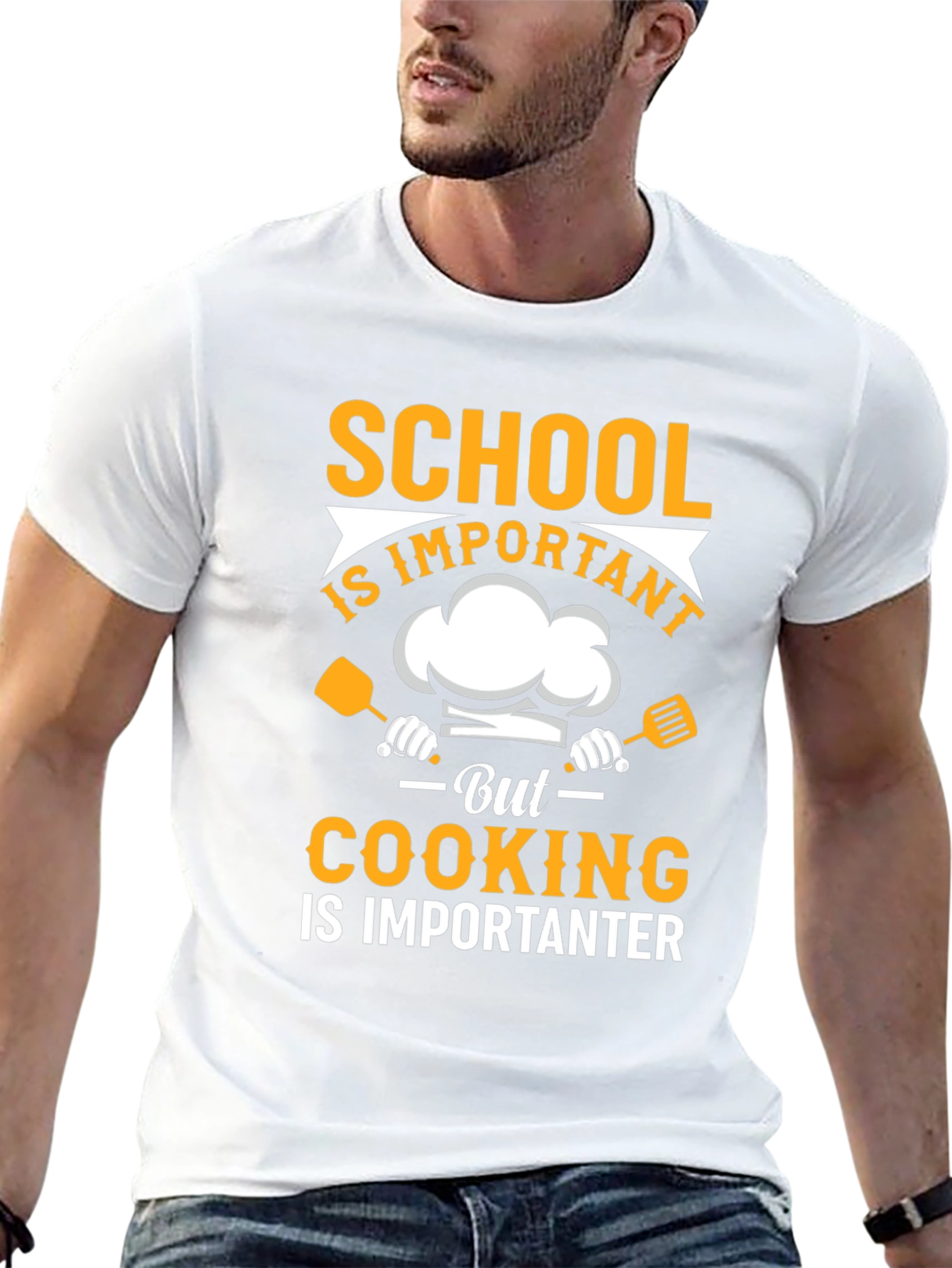 School vs Cooking T-Shirt - Funny Chef Gift