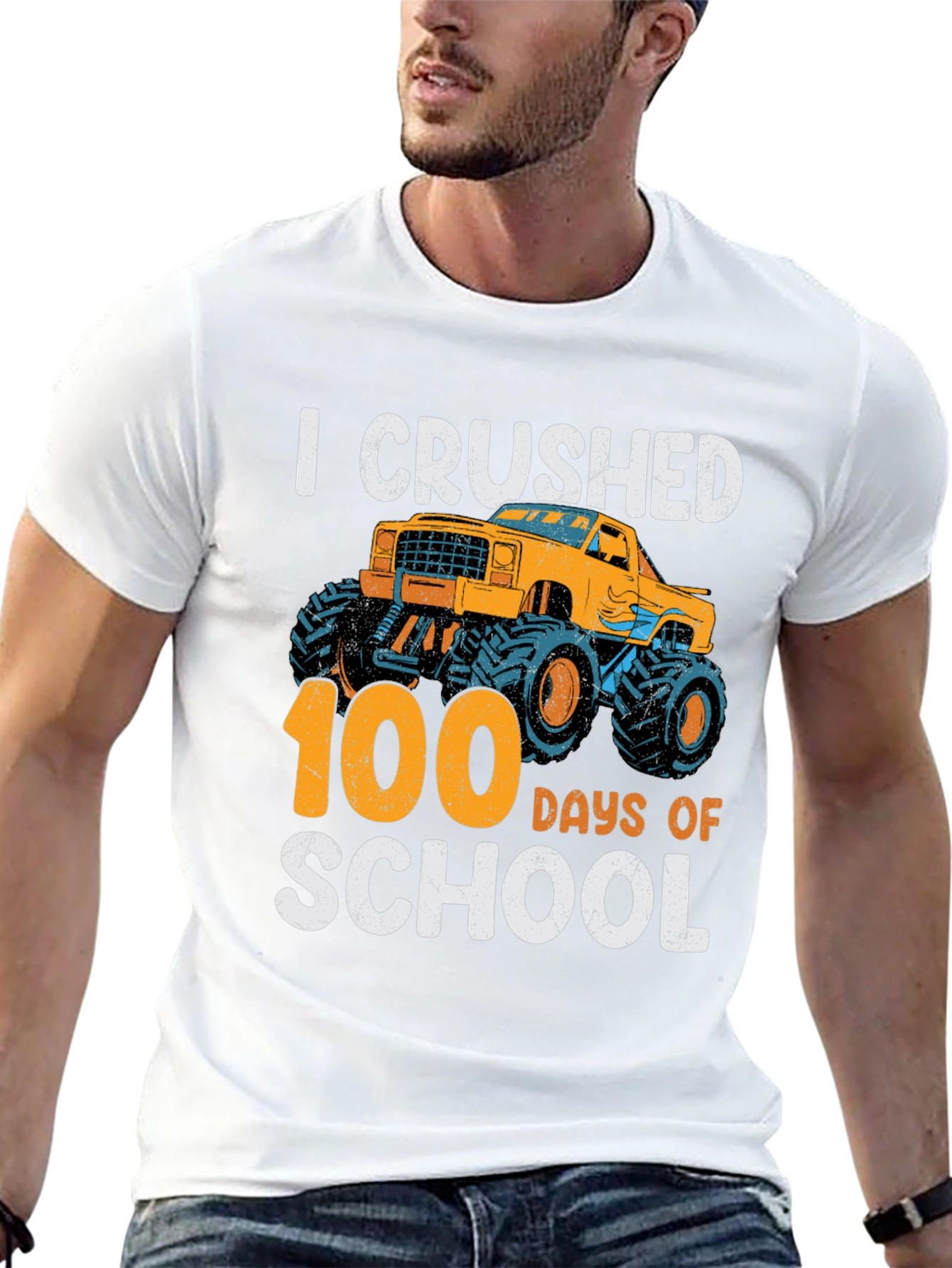 I Crushed 100 Days of School Monster Truck T-Shirt