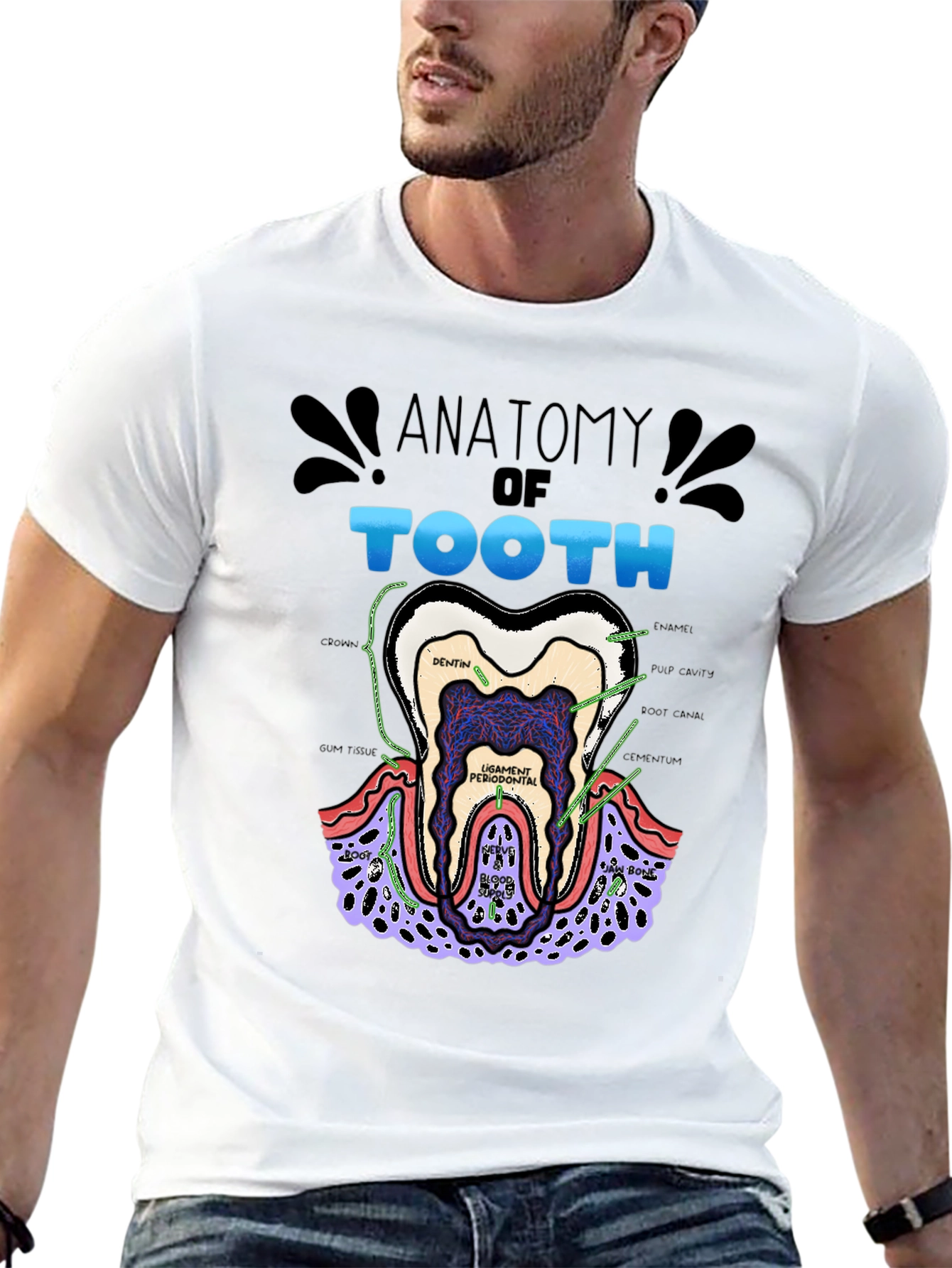 Anatomy of a Tooth Black T-Shirt