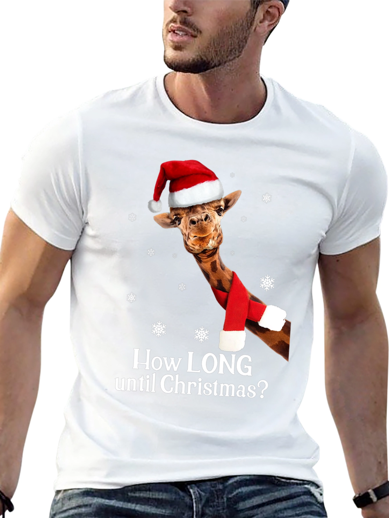 Christmas Giraffe T-Shirt - Holiday Countdown Tee