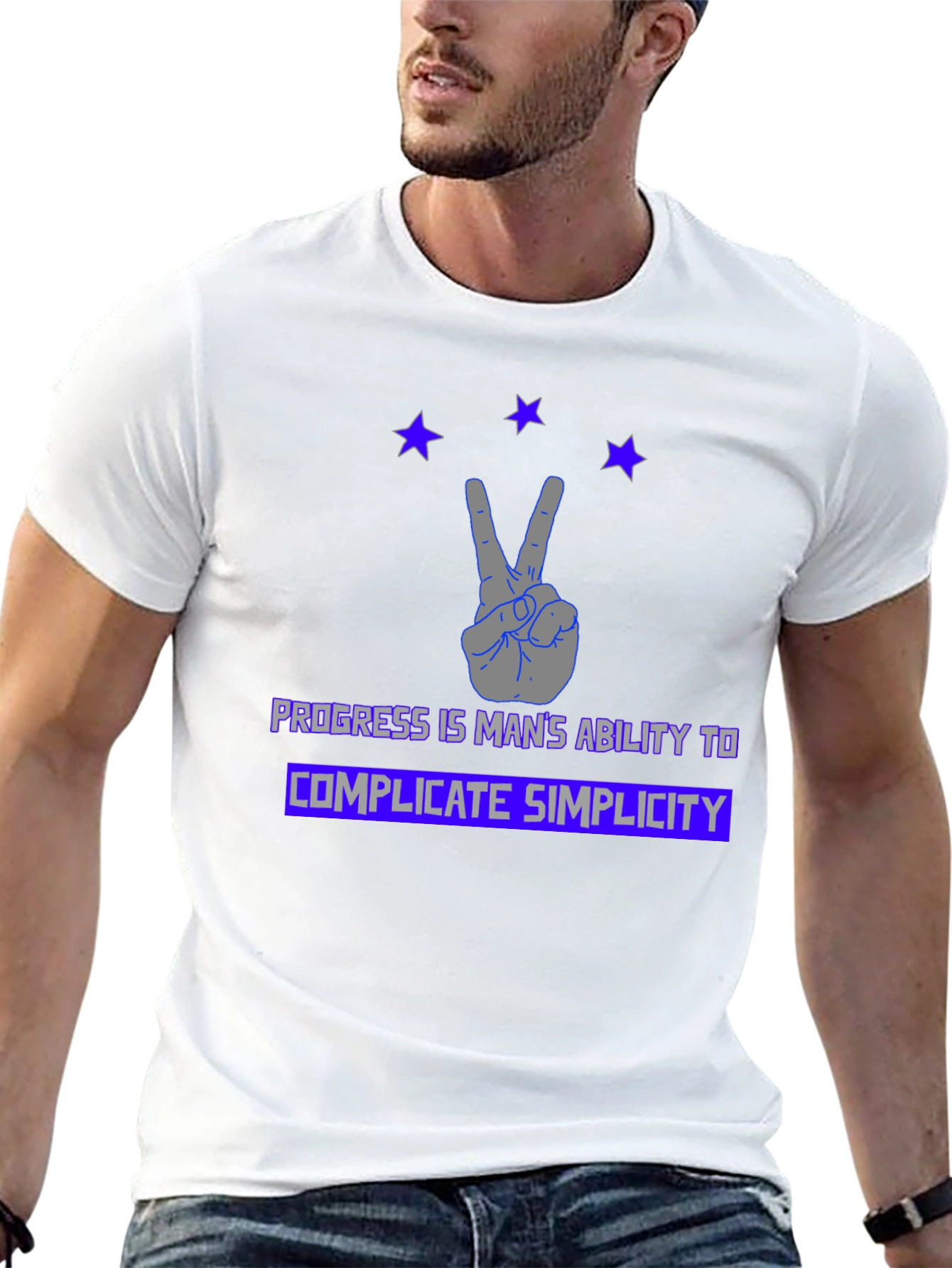 Progress Complicate Simplicity Black Graphic Tee