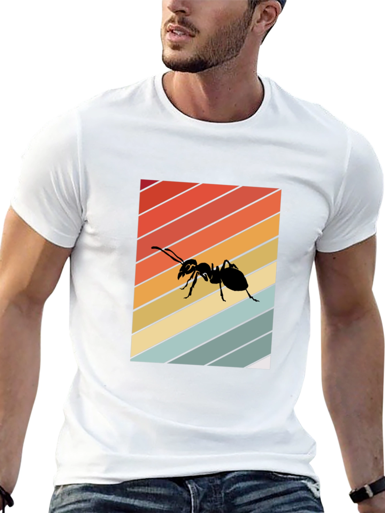 Retro Ant Graphic T-Shirt - Black