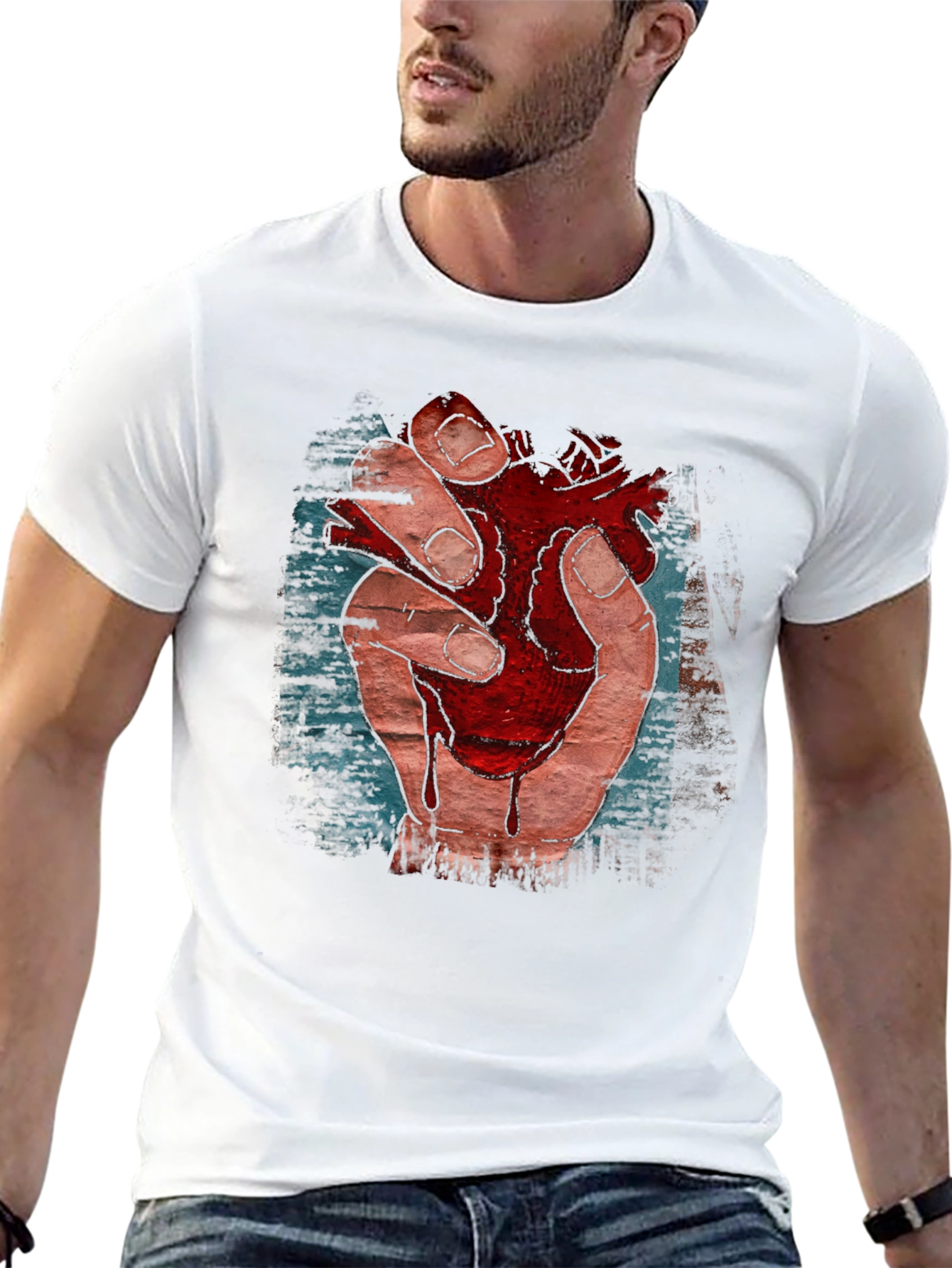 Anatomical Heart Graphic T-Shirt - Black