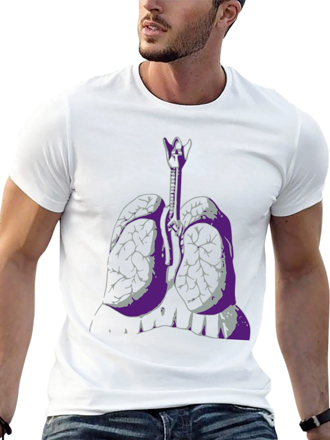 Anatomical Lungs Graphic T-Shirt - Black