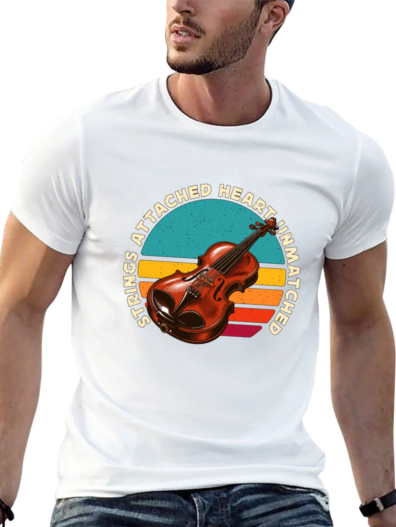 Strings Attached Heart Violin Graphic Tee