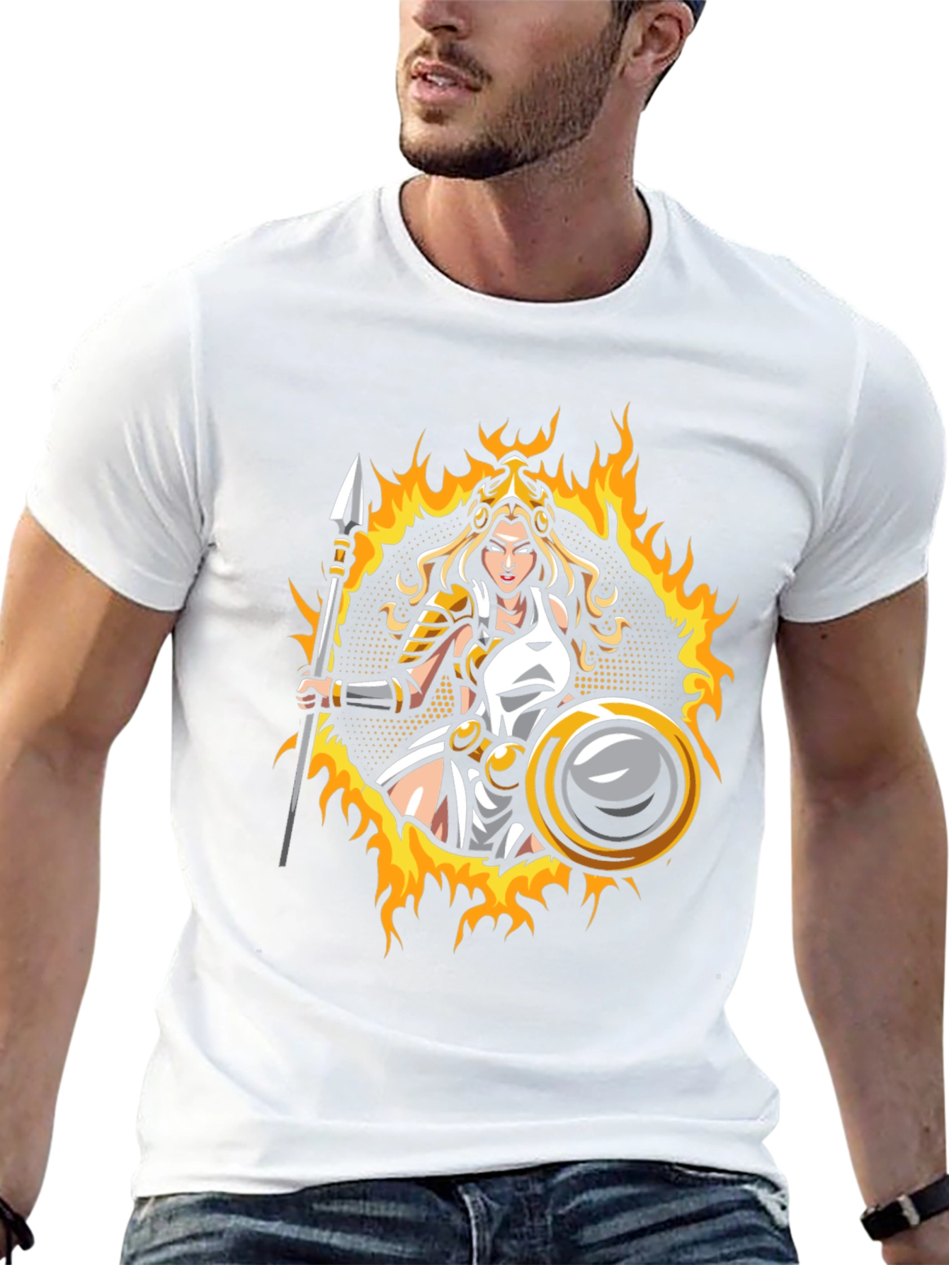 Warrior Woman Graphic T-Shirt - Black Cotton Tee