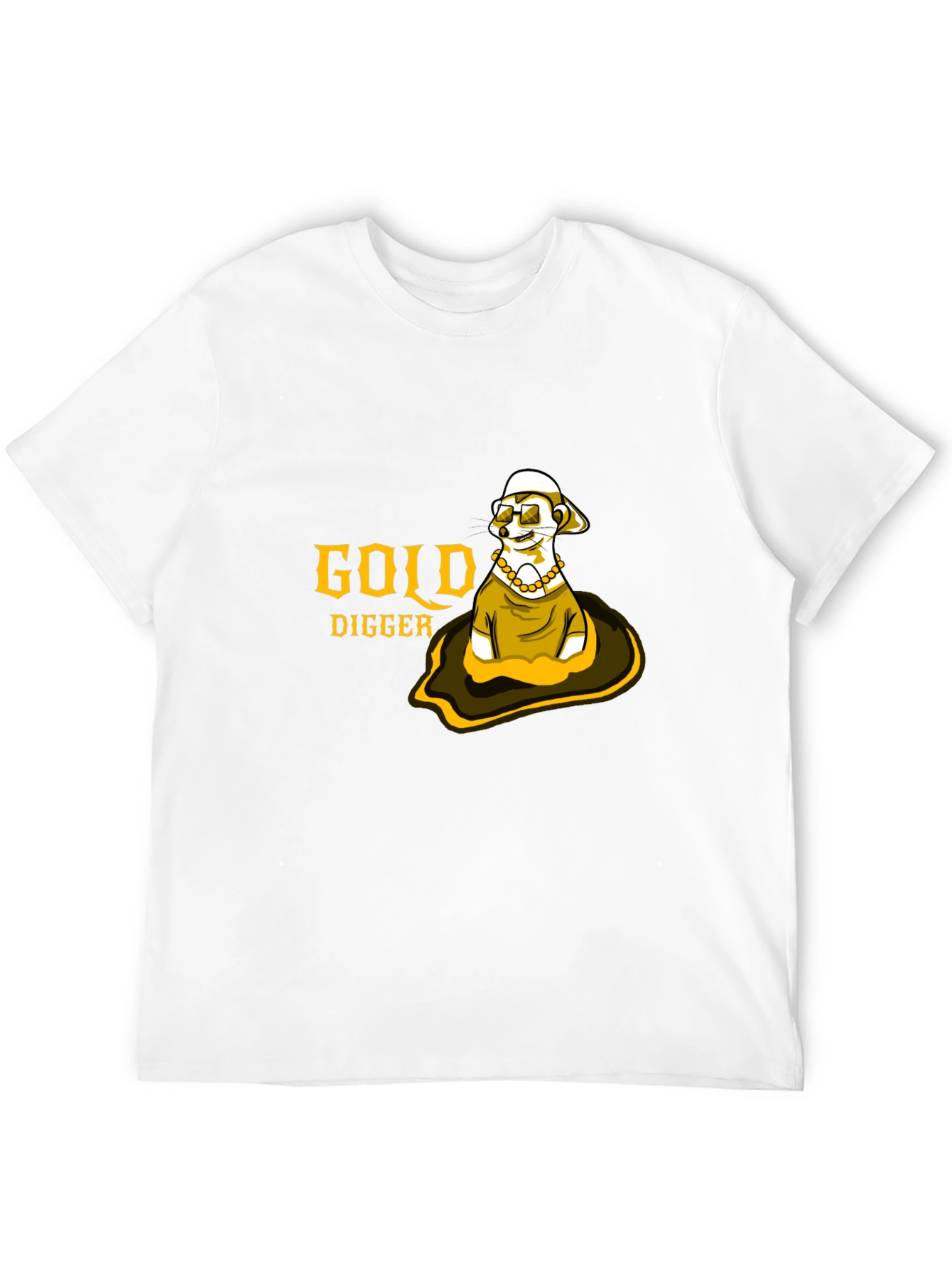 Gold Digger Meerkat Graphic Tee - Black