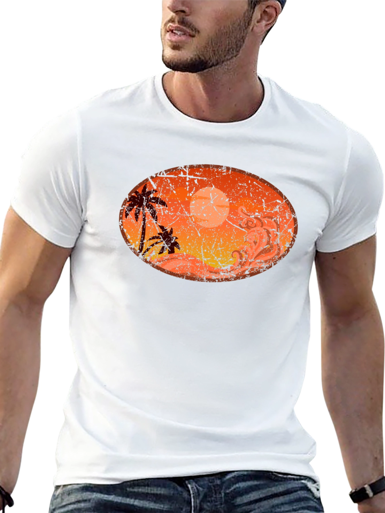 Sunset Palm Tree Graphic T-Shirt