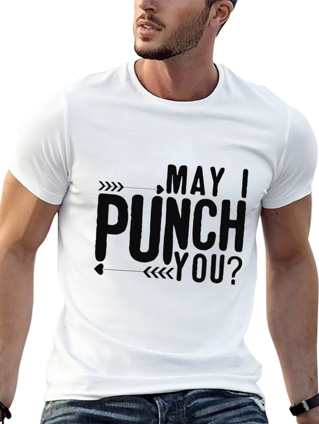 May Punch You? Graphic Tee - Black T-Shirt