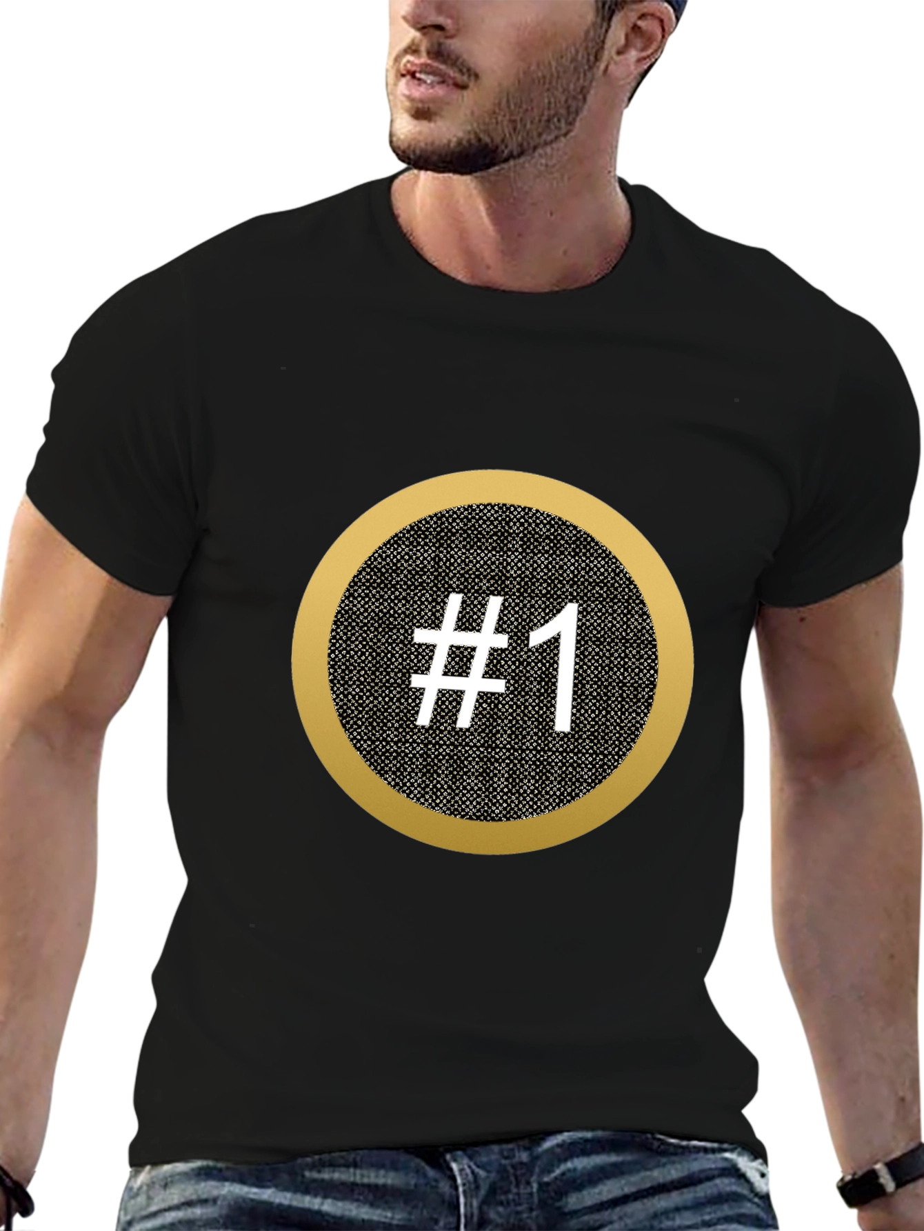 Number One Tee - Black Cotton Graphic T-Shirt