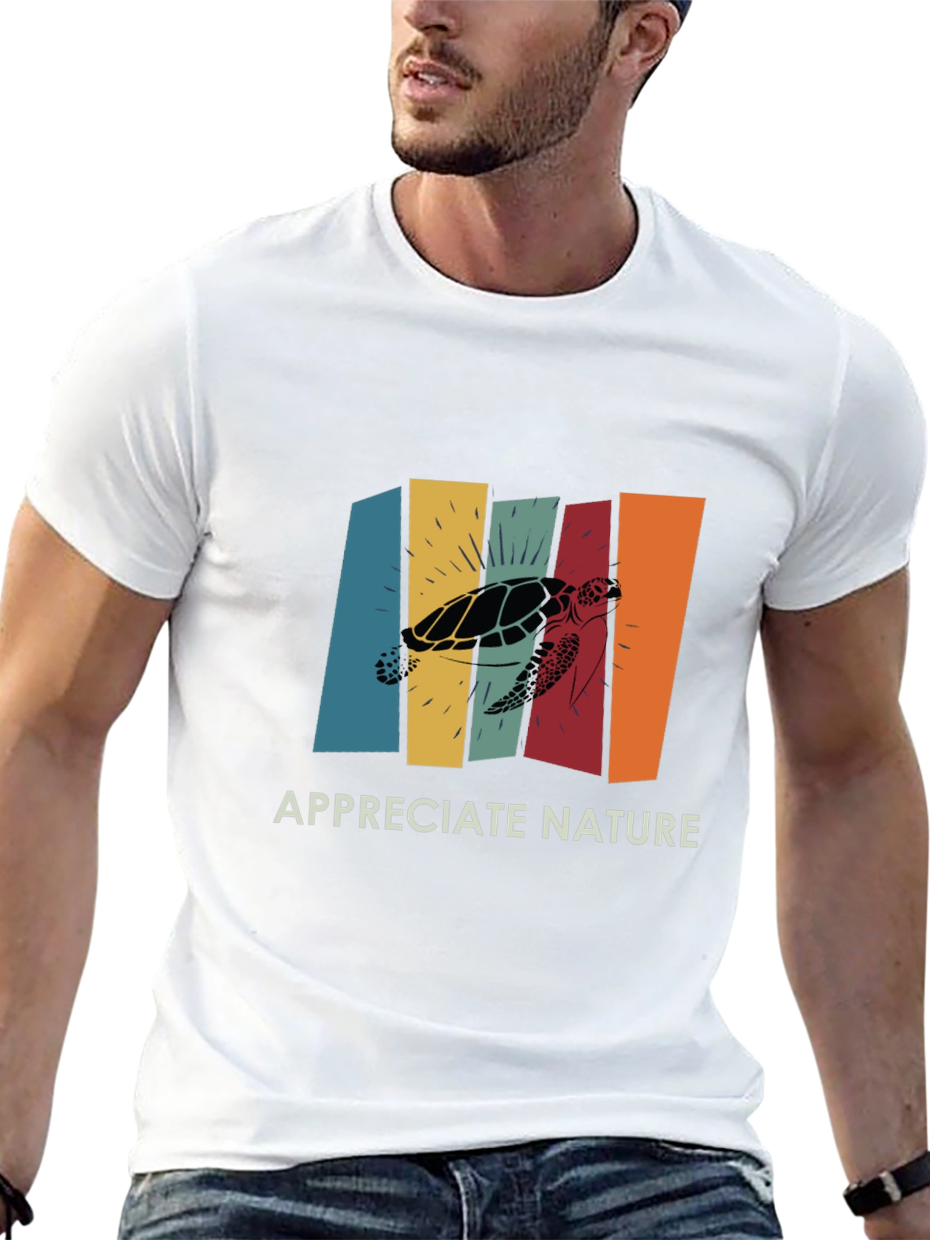 Retro Turtle Appreciate Nature Graphic Tee