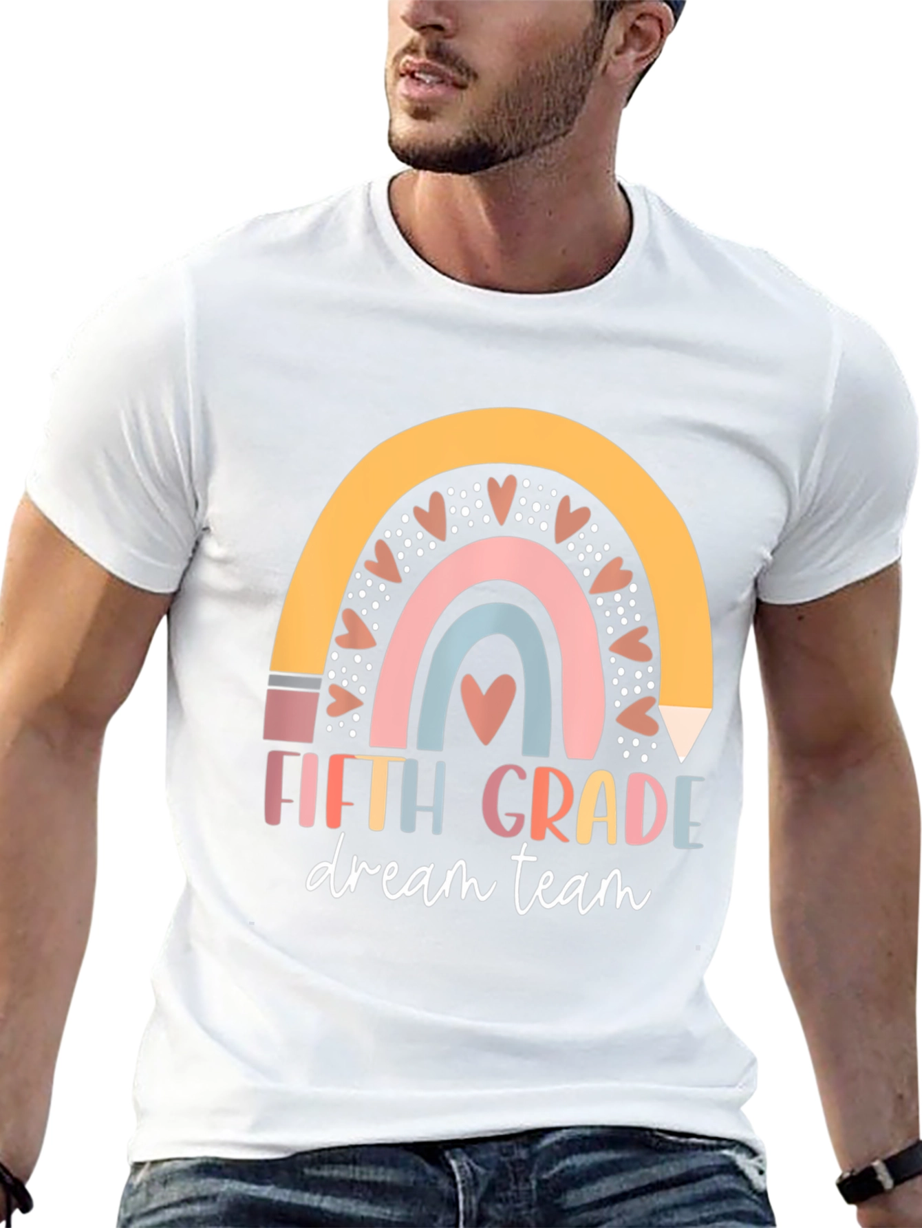 Fifth Grade Dream Team Teacher Rainbow Shirt