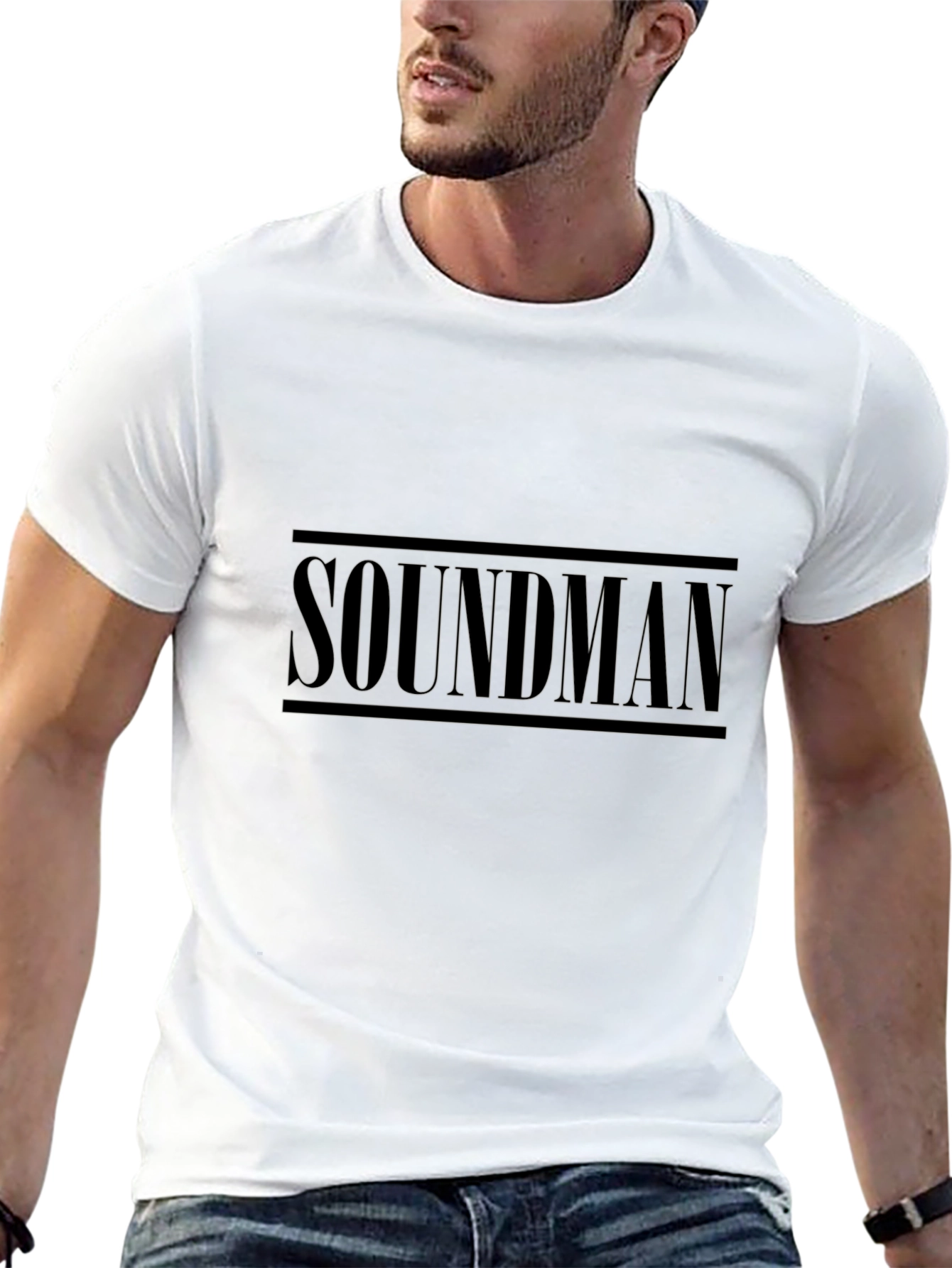 SOUNDMAN Black Graphic Print T-Shirt