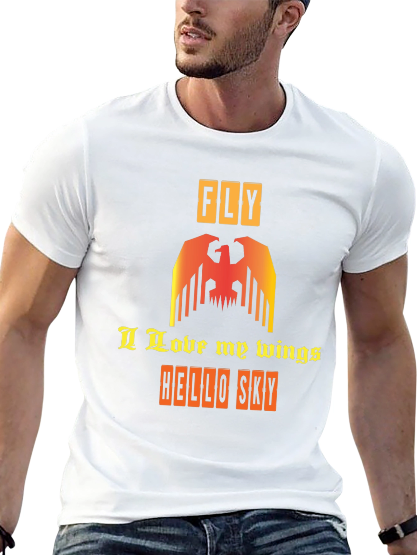 Fly with Wings Graphic Tee - Stylish Black T-Shirt