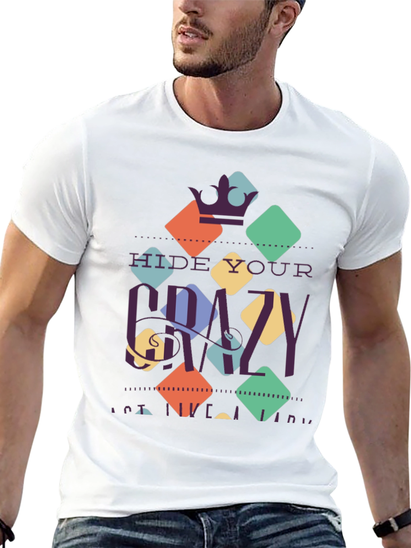Hide Your Crazy Mens Black Graphic Tee