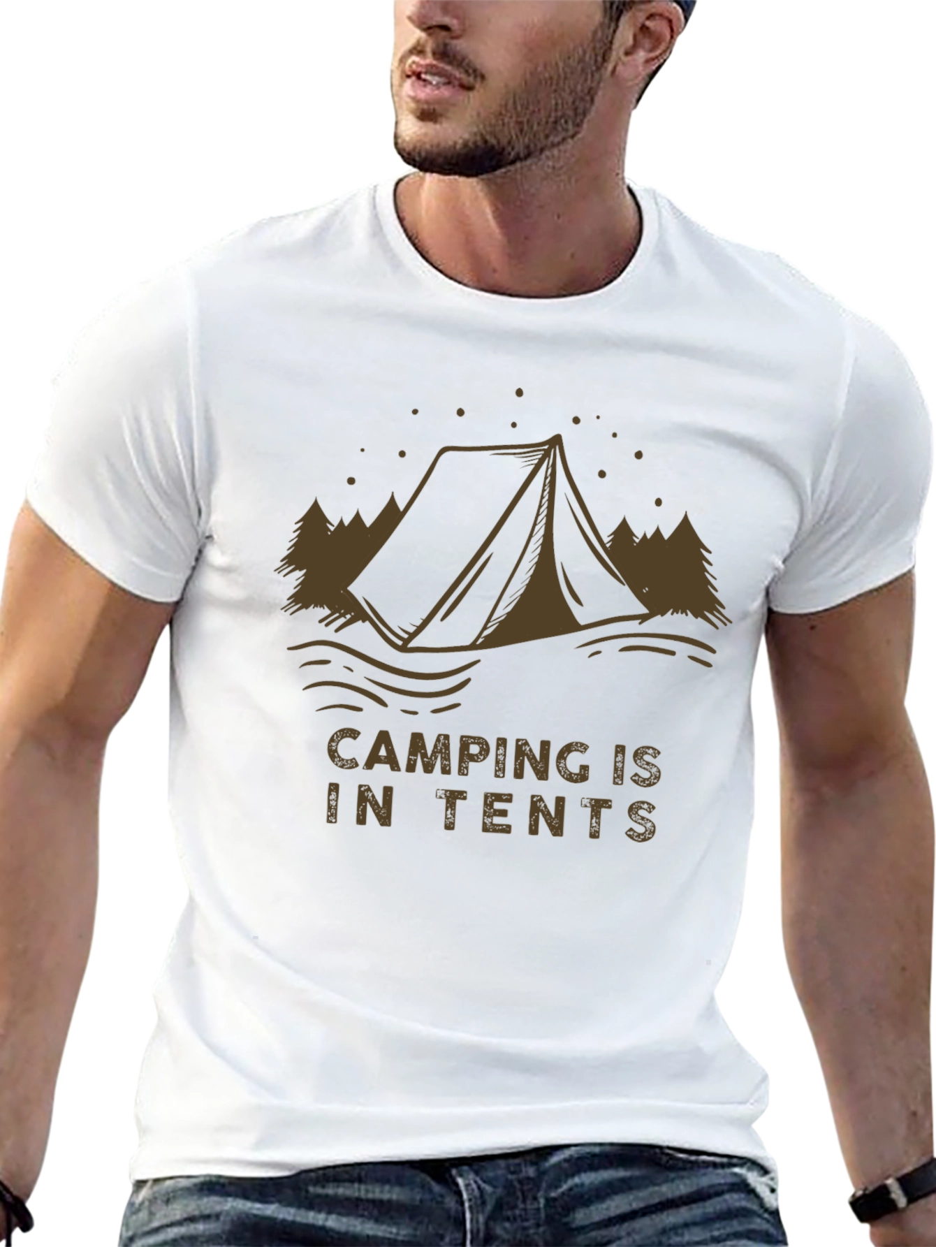 Camping is in Tents Graphic Tee - Black