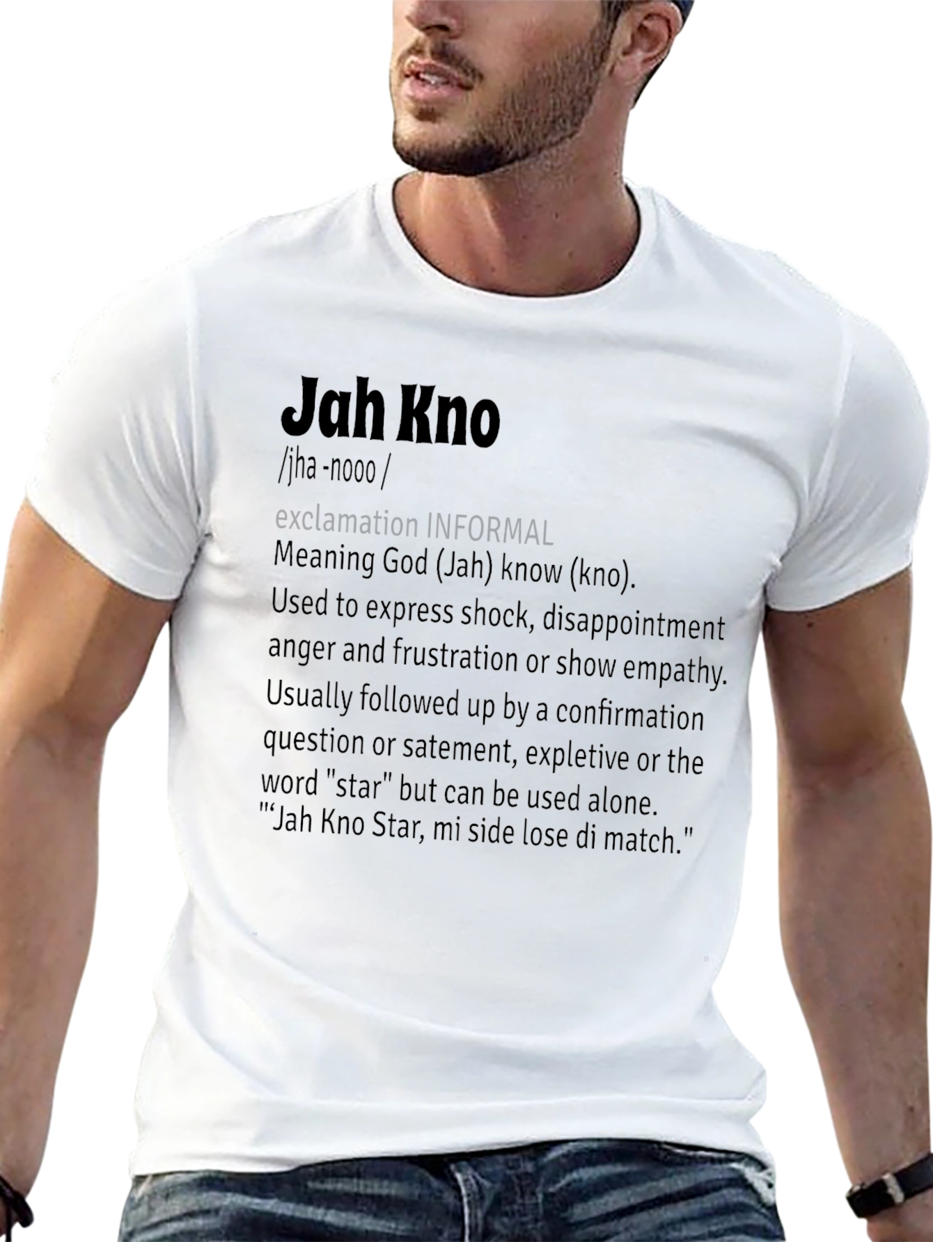 Jah Kno Definition Black T-Shirt - Jamaican Slang