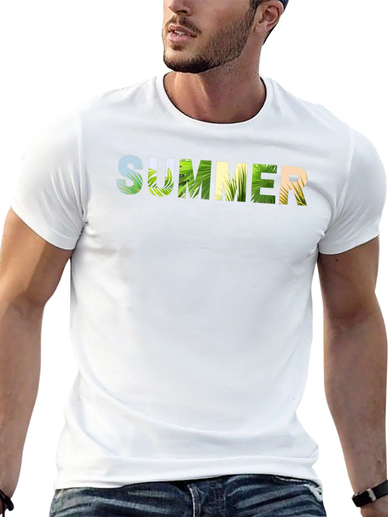 Summer Graphic Print T-Shirt - Black